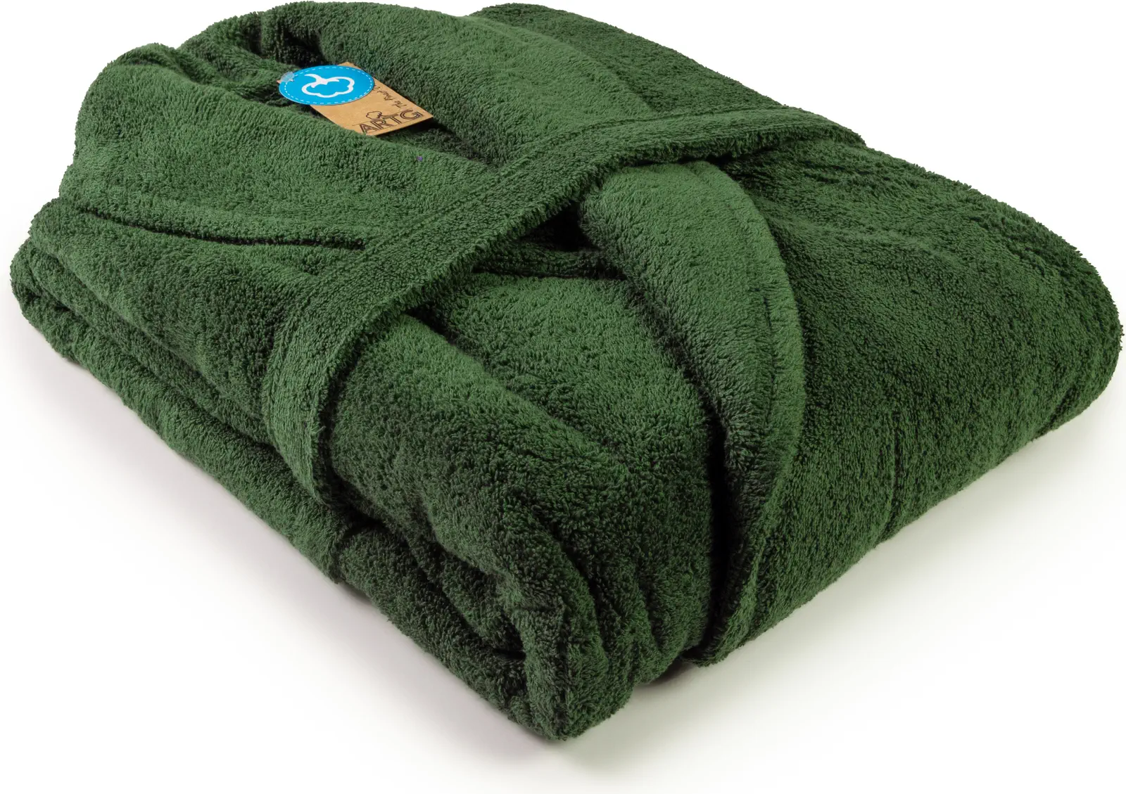artg-ar025-bathrobe-shawl-collar-darkgreen-front-1 ARTG Bathrobe Shawl Collar