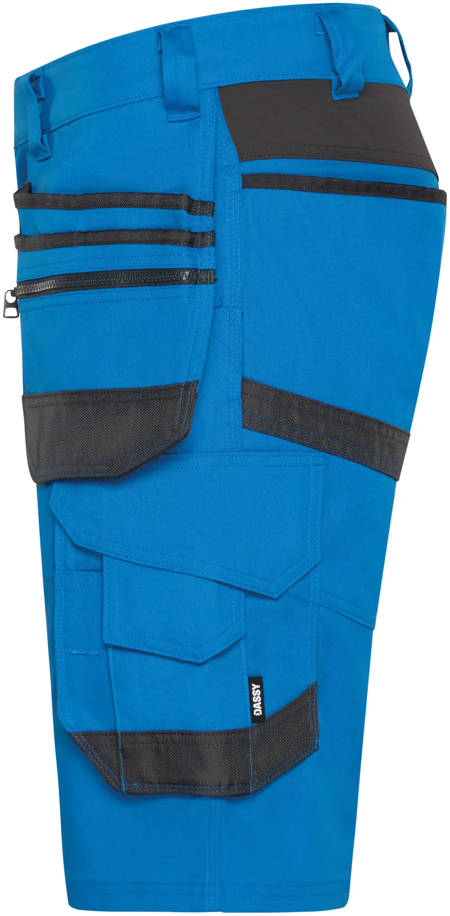 dassy-250114-trix-next-shorts-with-stretch-and-holster-pockets-azure-blue-anthracite-grey-side-2 DASSY Stretch-Arbeitsshorts TRIX Next