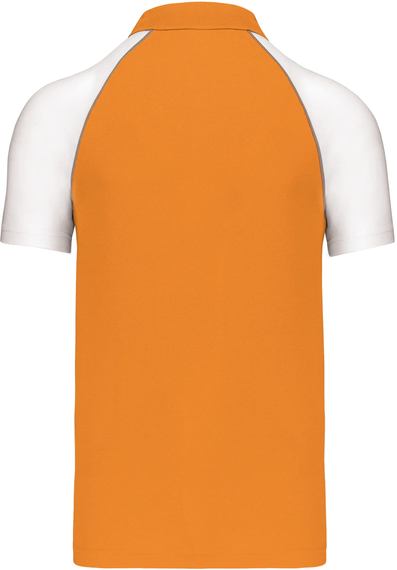 kariban-K226-baseball-pique-polo-orange-lightgrey-white-back-6 Kariban Baseball Piqué Polo Shirt