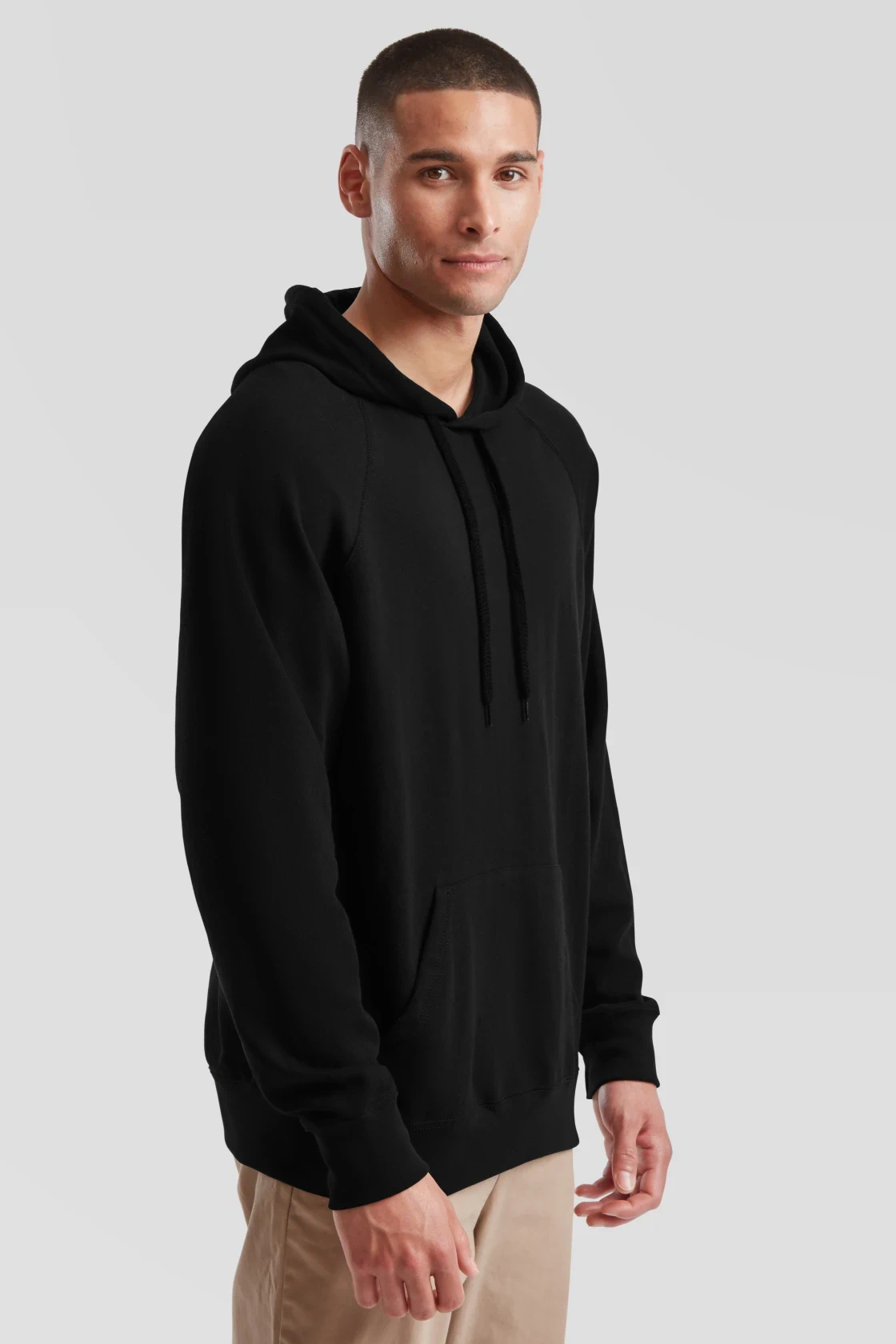 fruit-of-the-loom-62-140-0-lightweight-hooded-sweatshirt-black-model-1 F.O.L. Lightweight Hooded Sweat