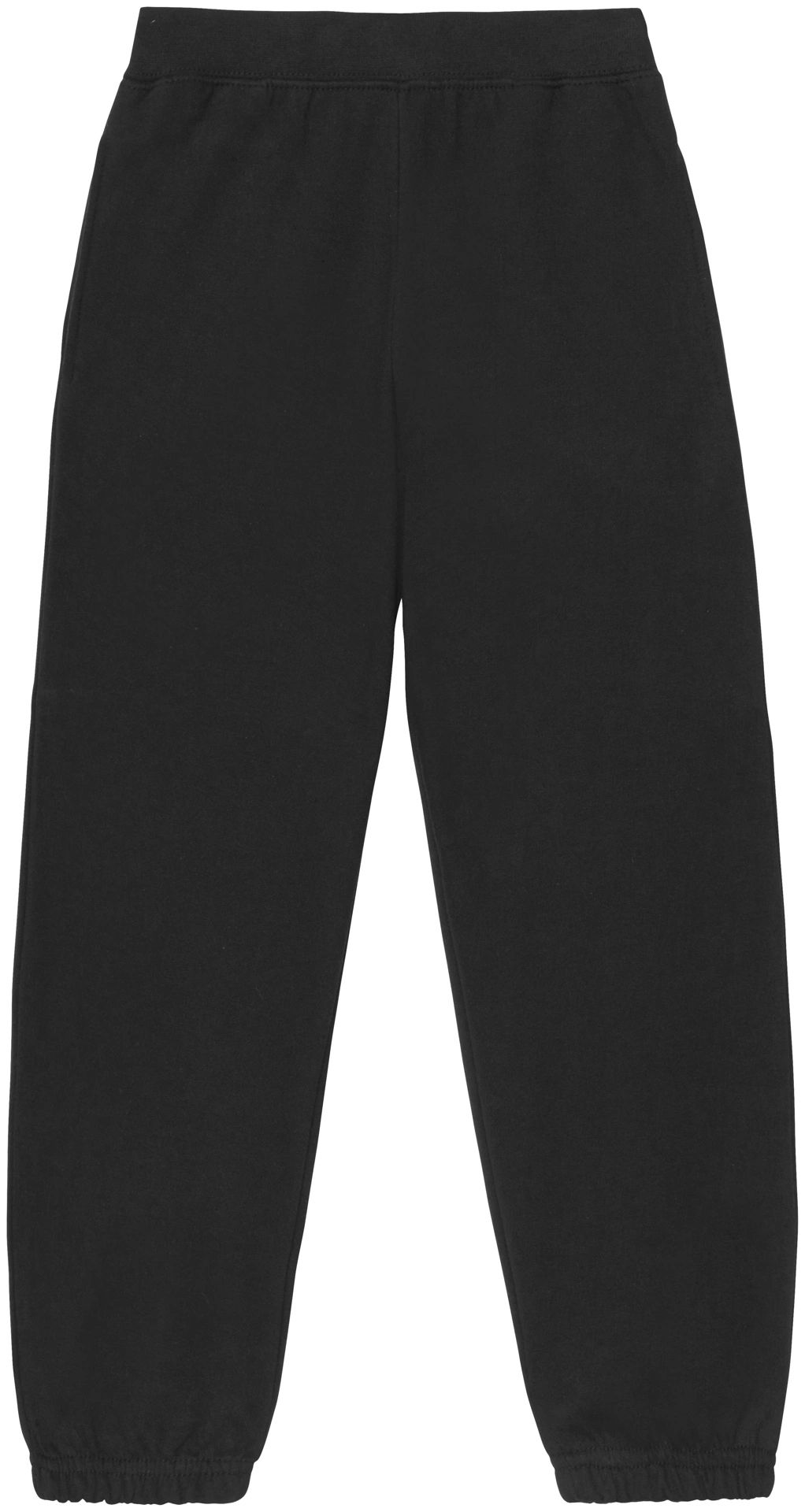 justhoods-jh072j-kids-cuffed-jogpants-jetblack-front-2 Just Hoods Kids Cuffed Jogpants