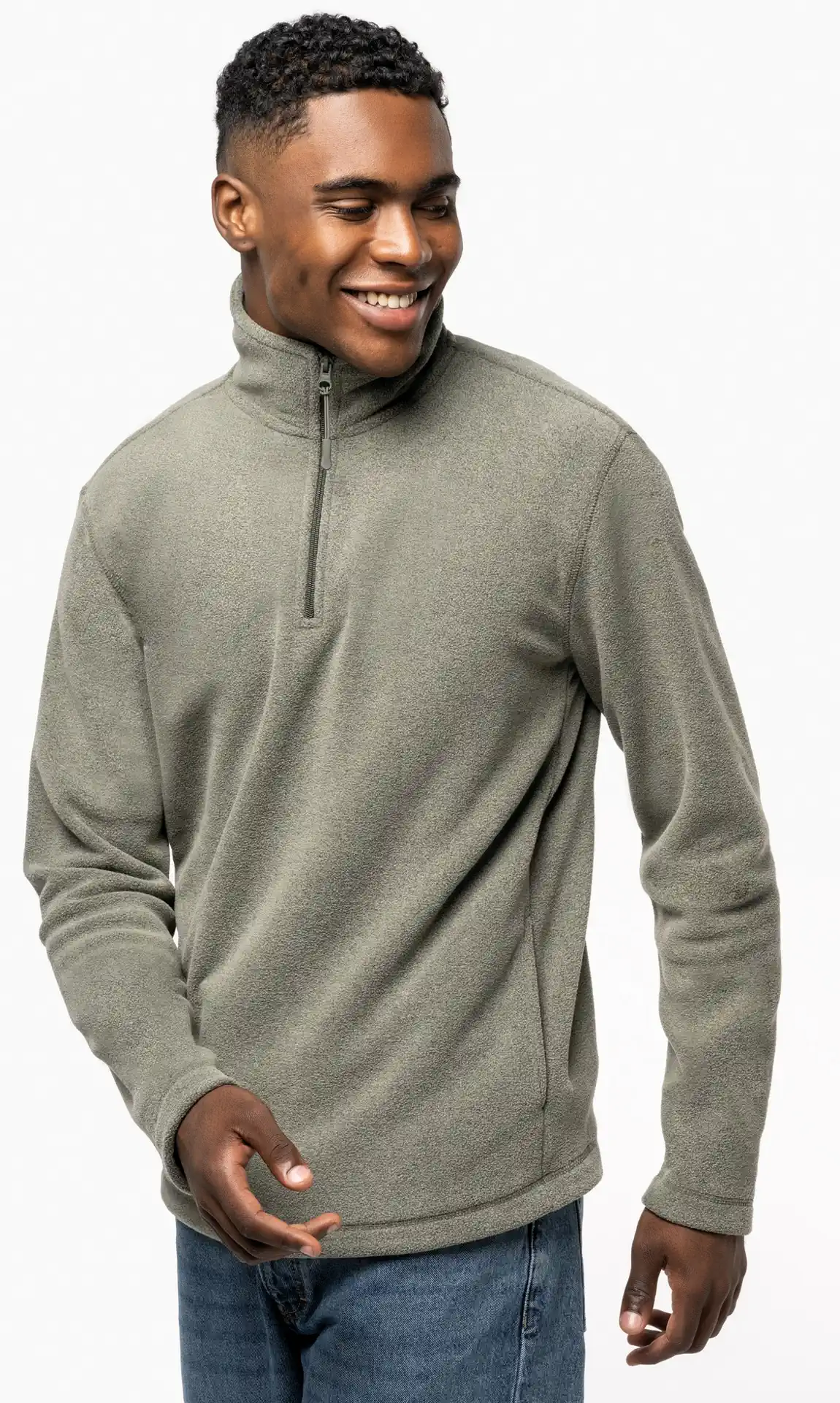 kariban-K912-microfleece-pullover-mit-viertel-zip-enzo-model-0 Kariban Microfleece Pullover mit 1/4 Zip "Enzo"