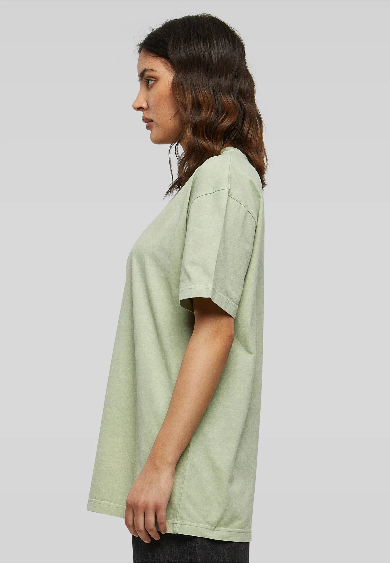 Build Your Brand Ladies Oversized Acid Wash Tee