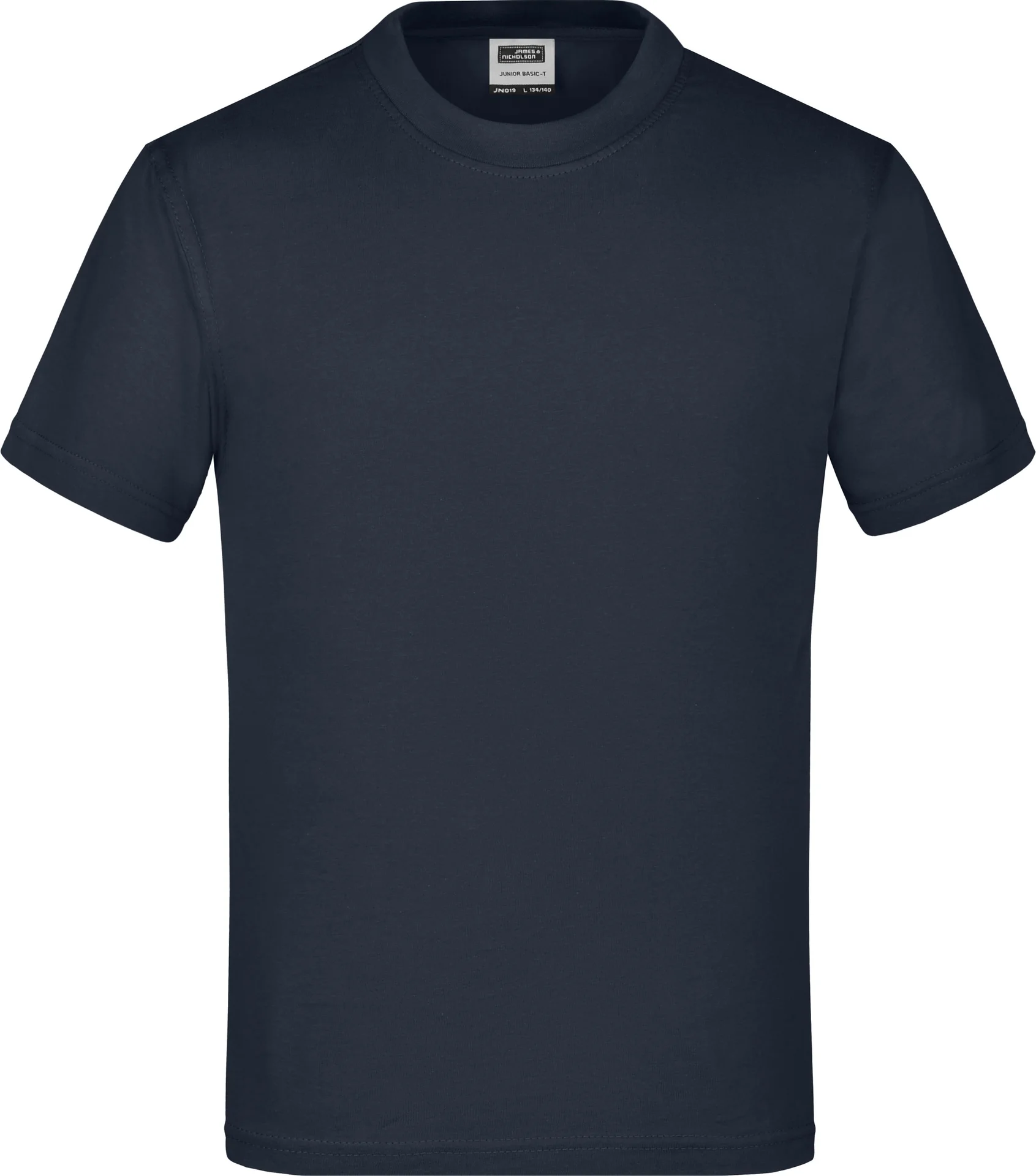jn019-junior-basic-t-shirt-navy-front-3 James & Nicholson Junior Basic-T