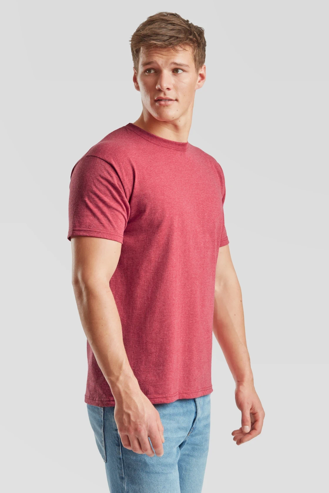 fruit-of-the-loom-61-036-0-valueweight-t-shirt-heatherred-model-1 F.O.L. Valueweight T