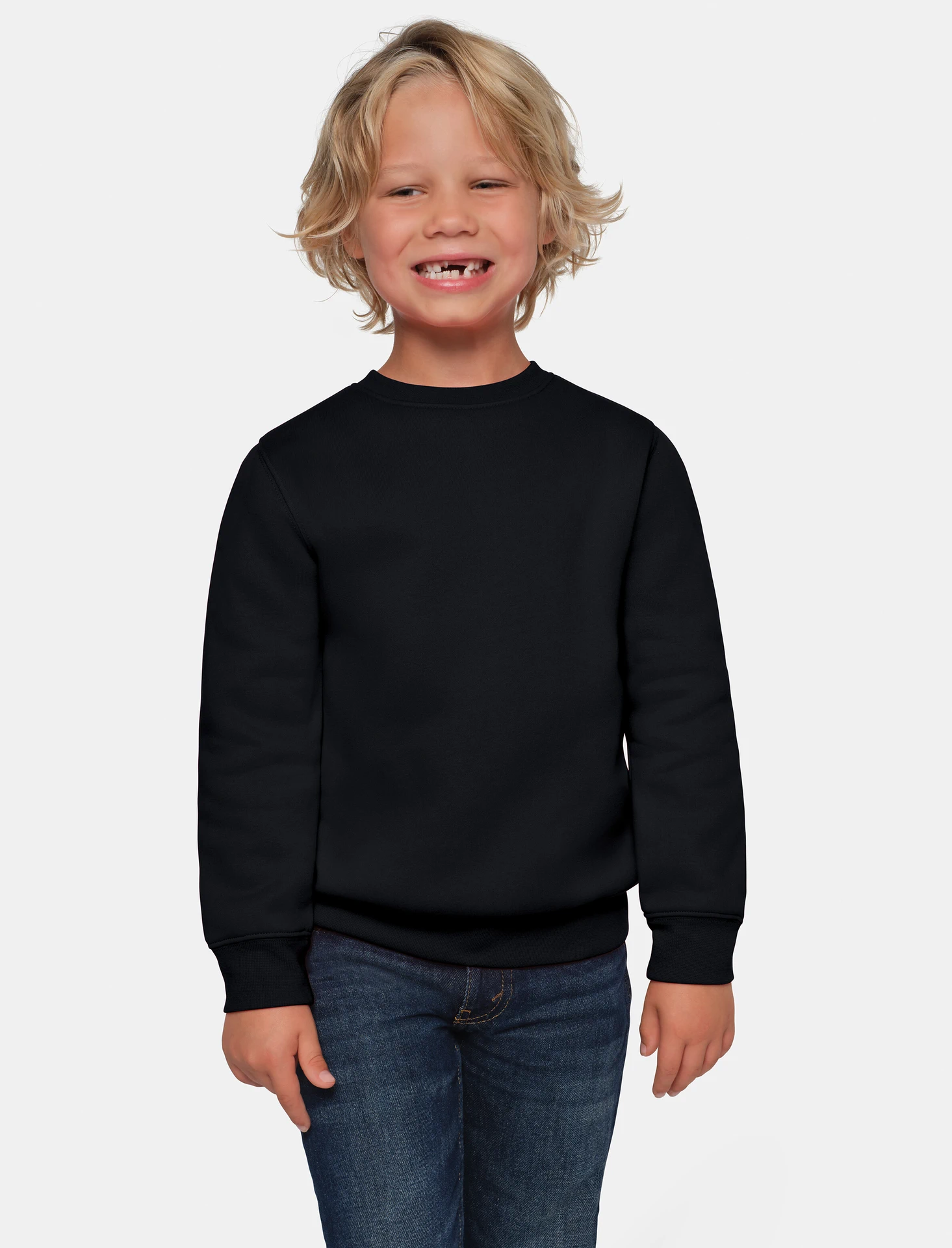 hakro-541-kinder-sweatshirt-bio-baumwolle-schwarz-model-0 HAKRO Kinder Sweatshirt 541 Bio-Baumwolle