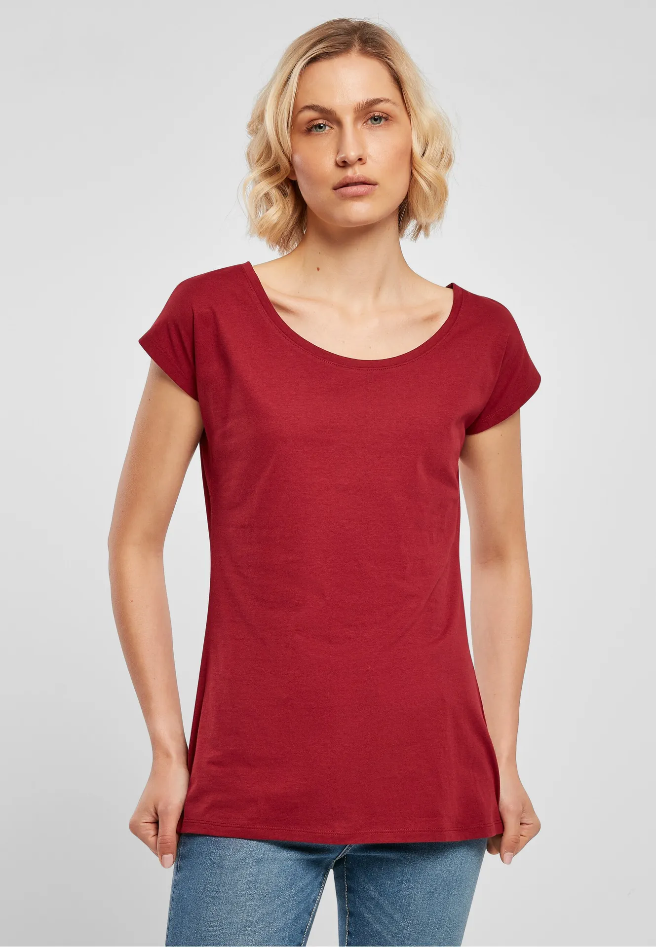 Build Your Brand Ladies Wide Neck Tee
