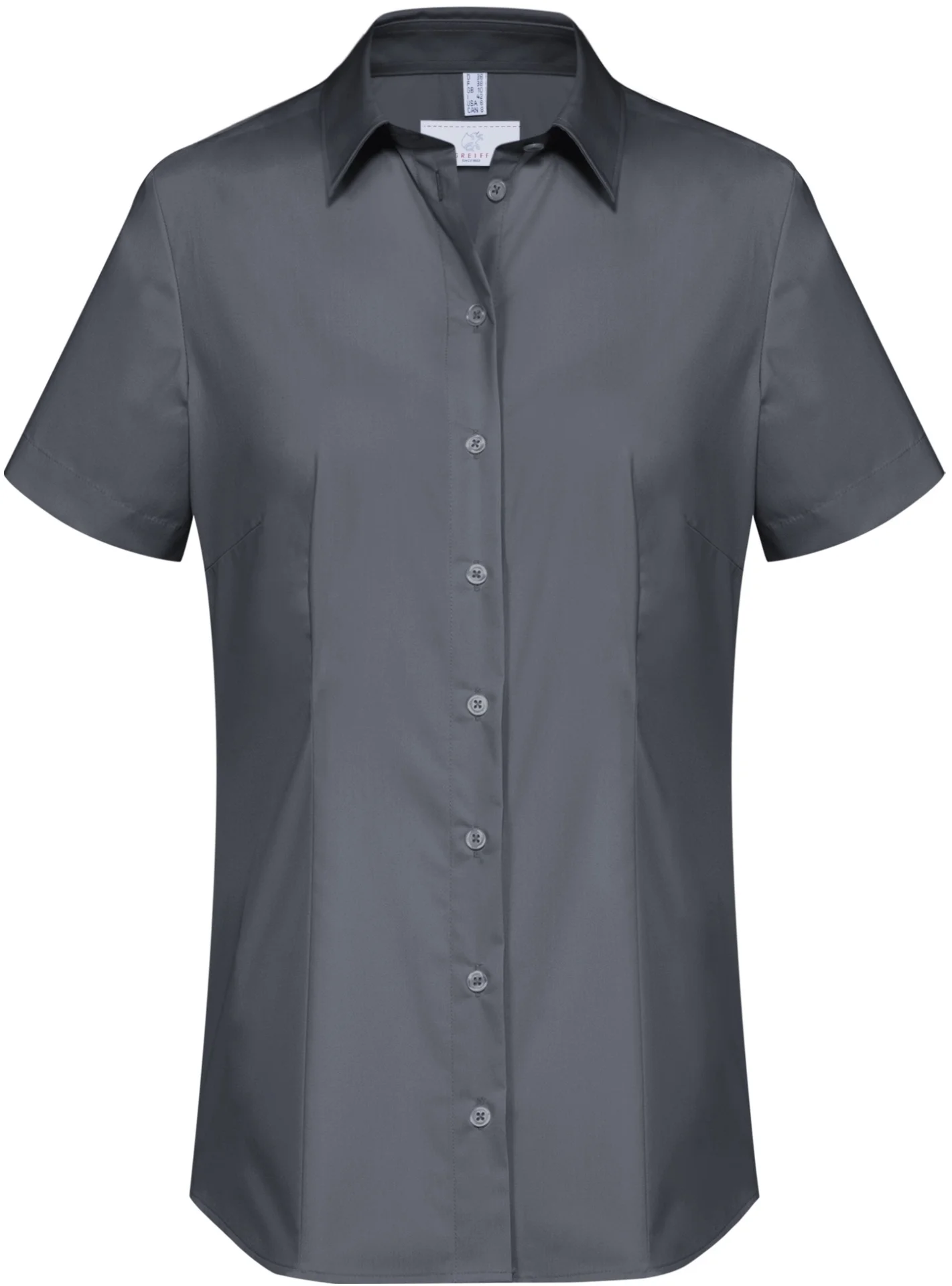 greiff-6516-damen-bluse-12-rf-basic_1120_anthrazit-front-2 GREIFF Damen Bluse kurzarm BASIC Regular Fit