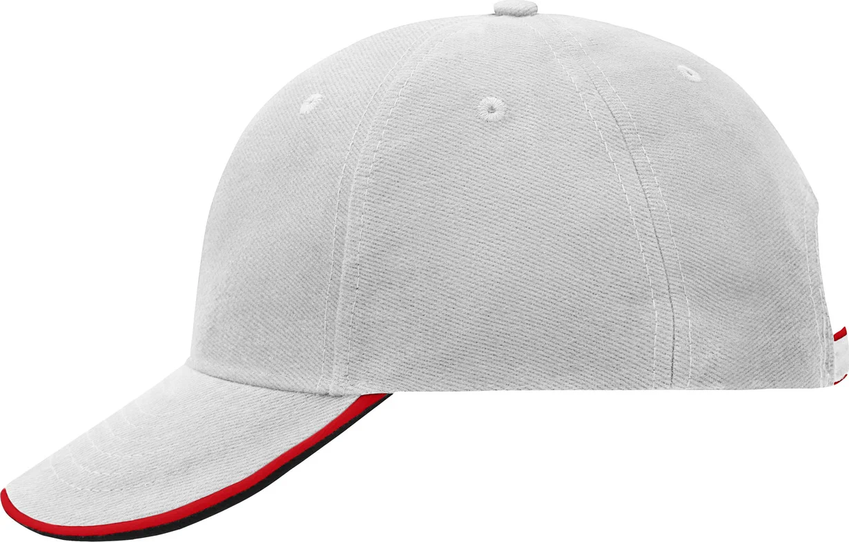 daiber-mb6197-6-panel-double-sandwich-cap-lightgrey-red-black-left-4 daiber 6-Panel Double Sandwich Cap