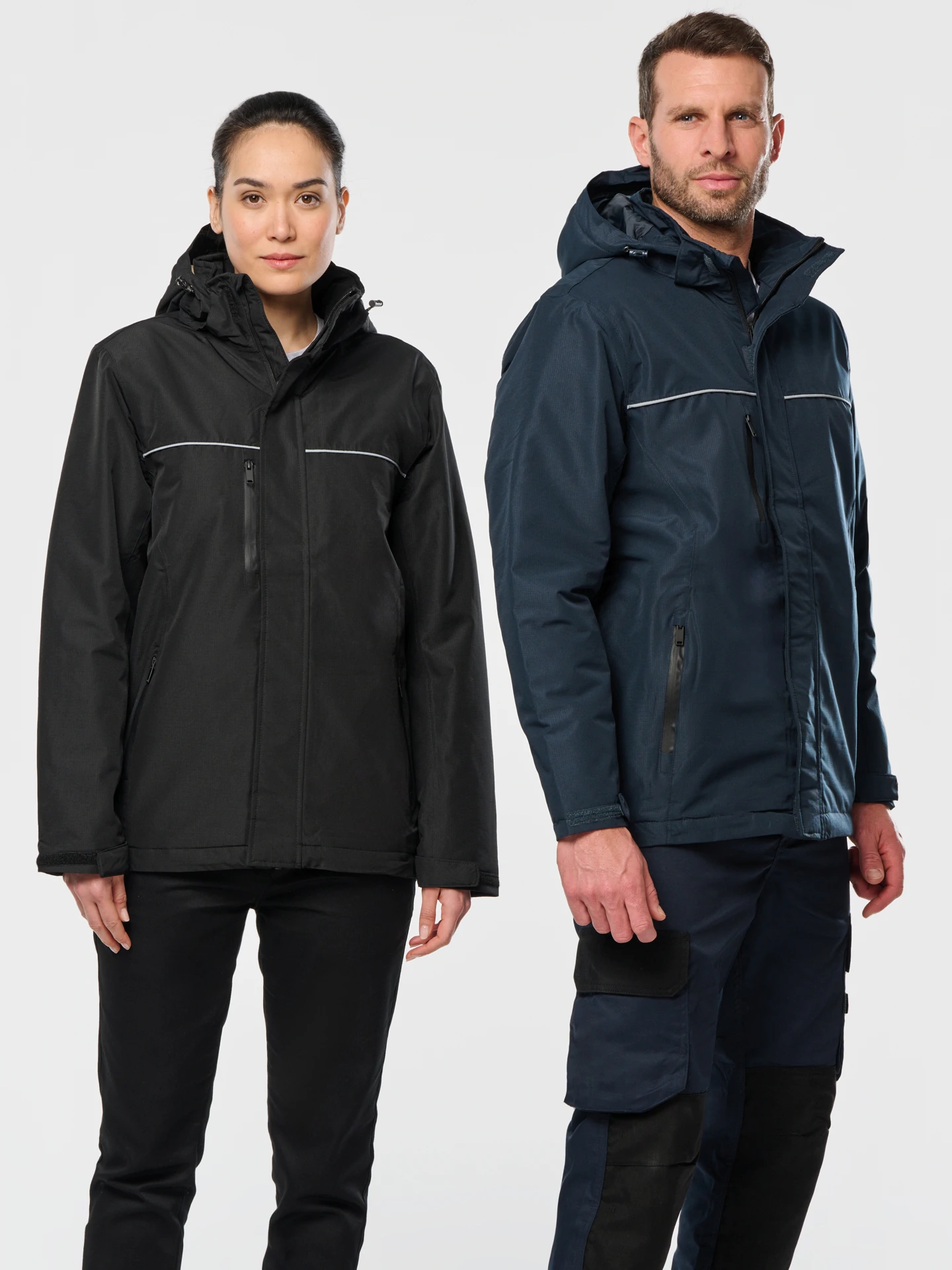 kariban-WK650-workwear-parka-model-0 Kariban Unisex Workwear Performance Parka