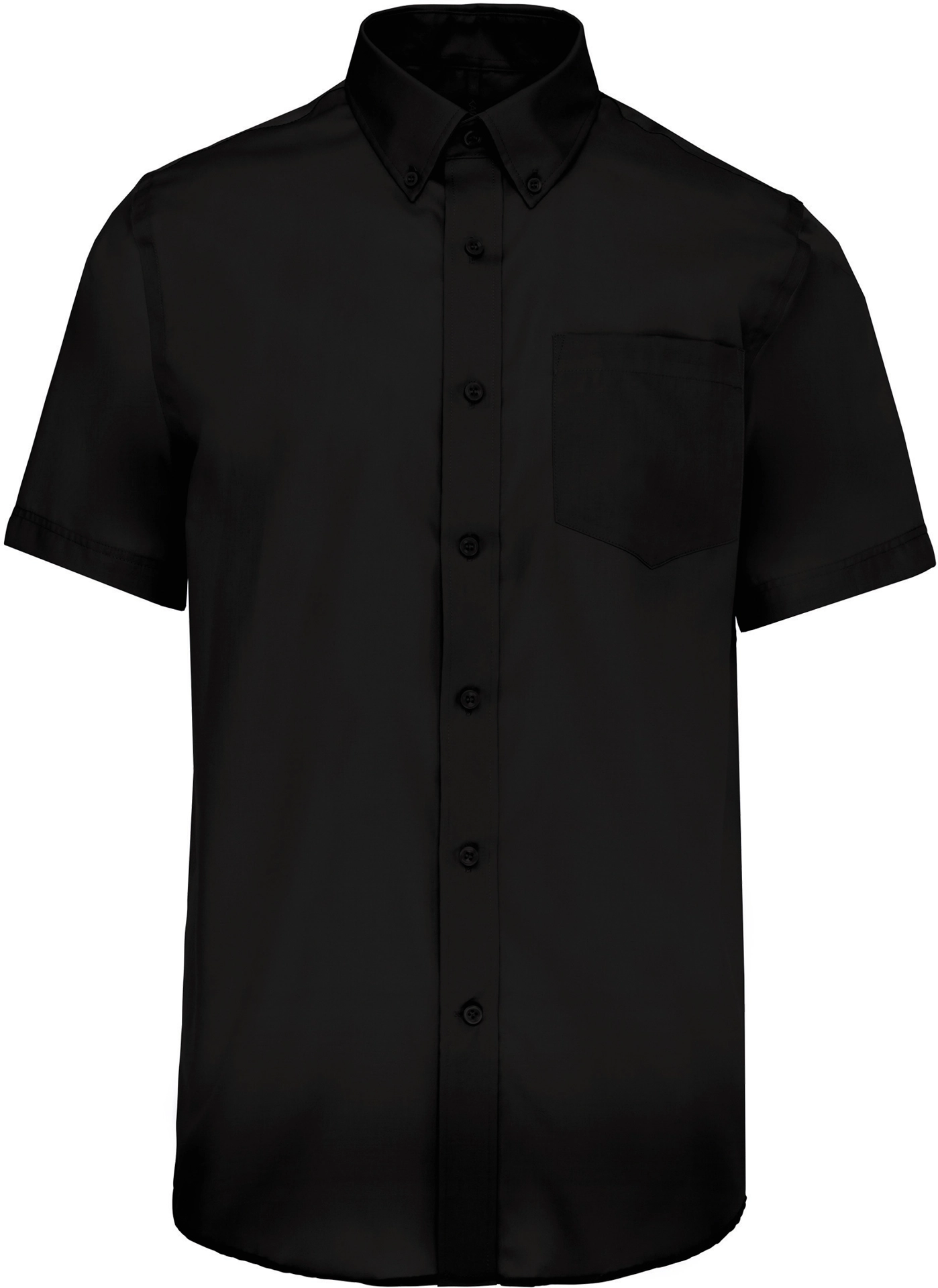 K539-hemd-kurzarm-buegelfrei-black-front-3 Kariban Hemd kurzarm bügelfrei
