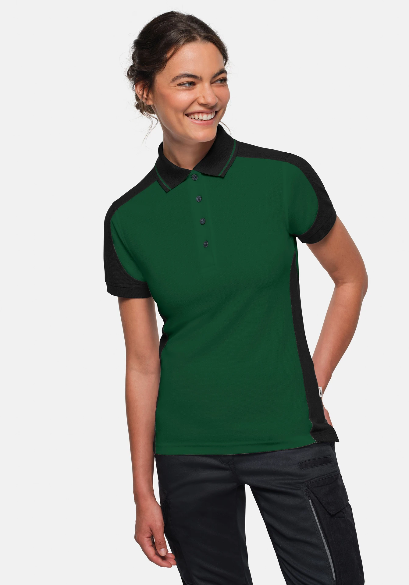 HAKRO Damen Poloshirt 339 Contrast MIKRALINAR® ECO