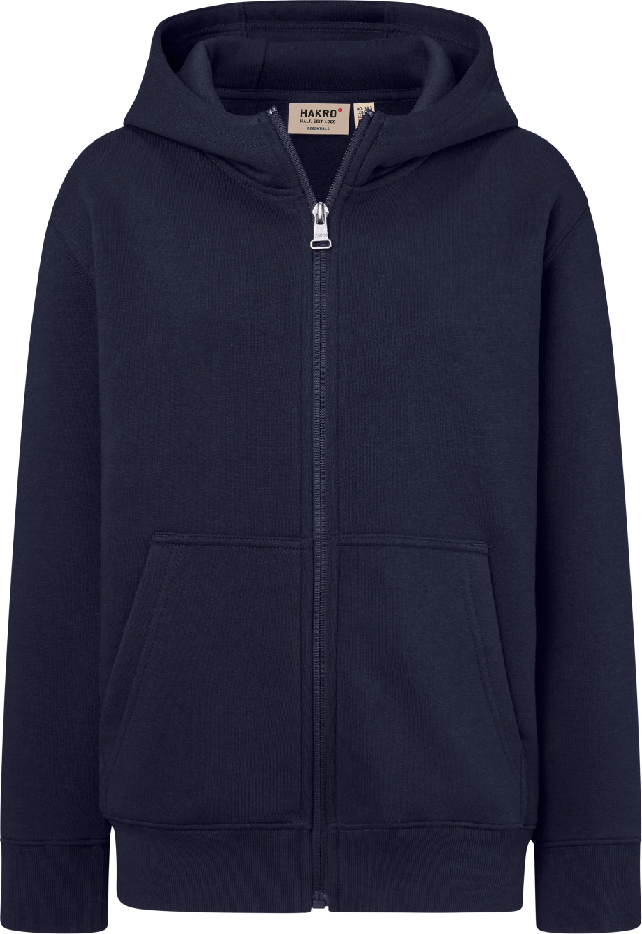 HAKRO Kinder Kapuzen-Sweatjacke 565 Bio-Baumwolle
