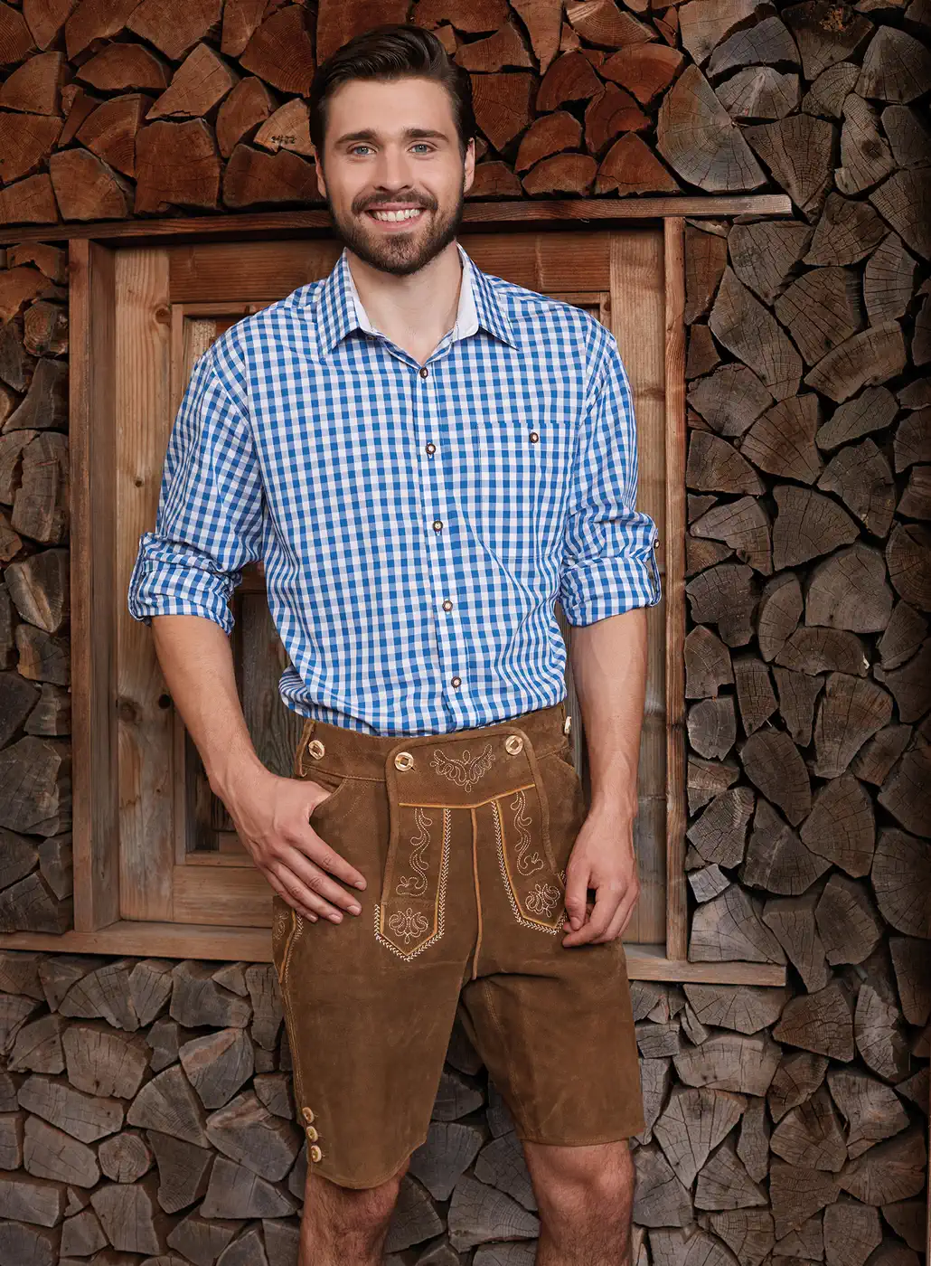jn638-mens-traditional-shirt-model-0 James & Nicholson Men's Traditional Shirt