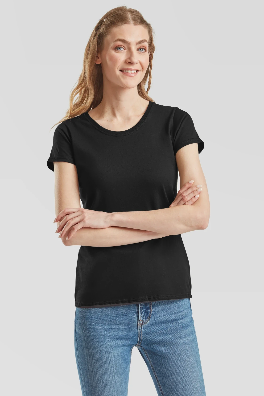 fruit-of-the-loom-61-424-0-ladies-iconic-195-t-shirt-black-model-0 F.O.L. Ringspun Premium T Lady-fit