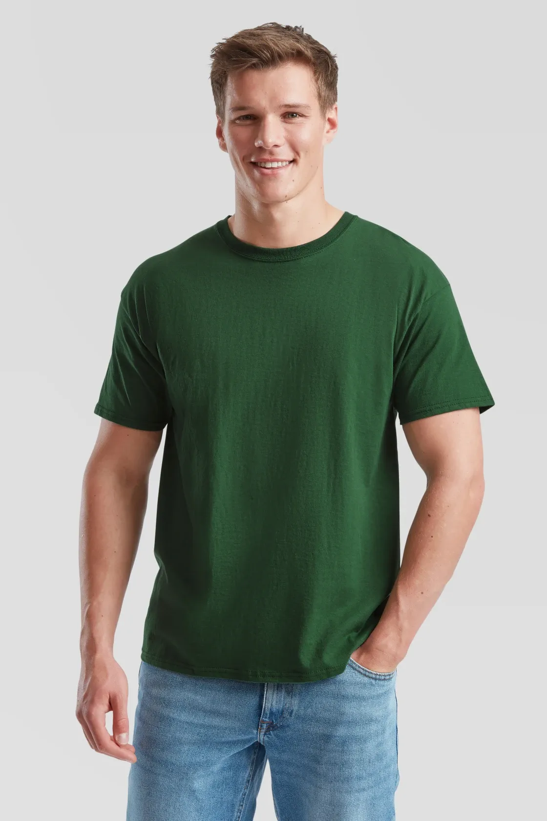 fruit-of-the-loom-61-082-0-original-t-shirt-bottlegreen-model-0 F.O.L. Original T