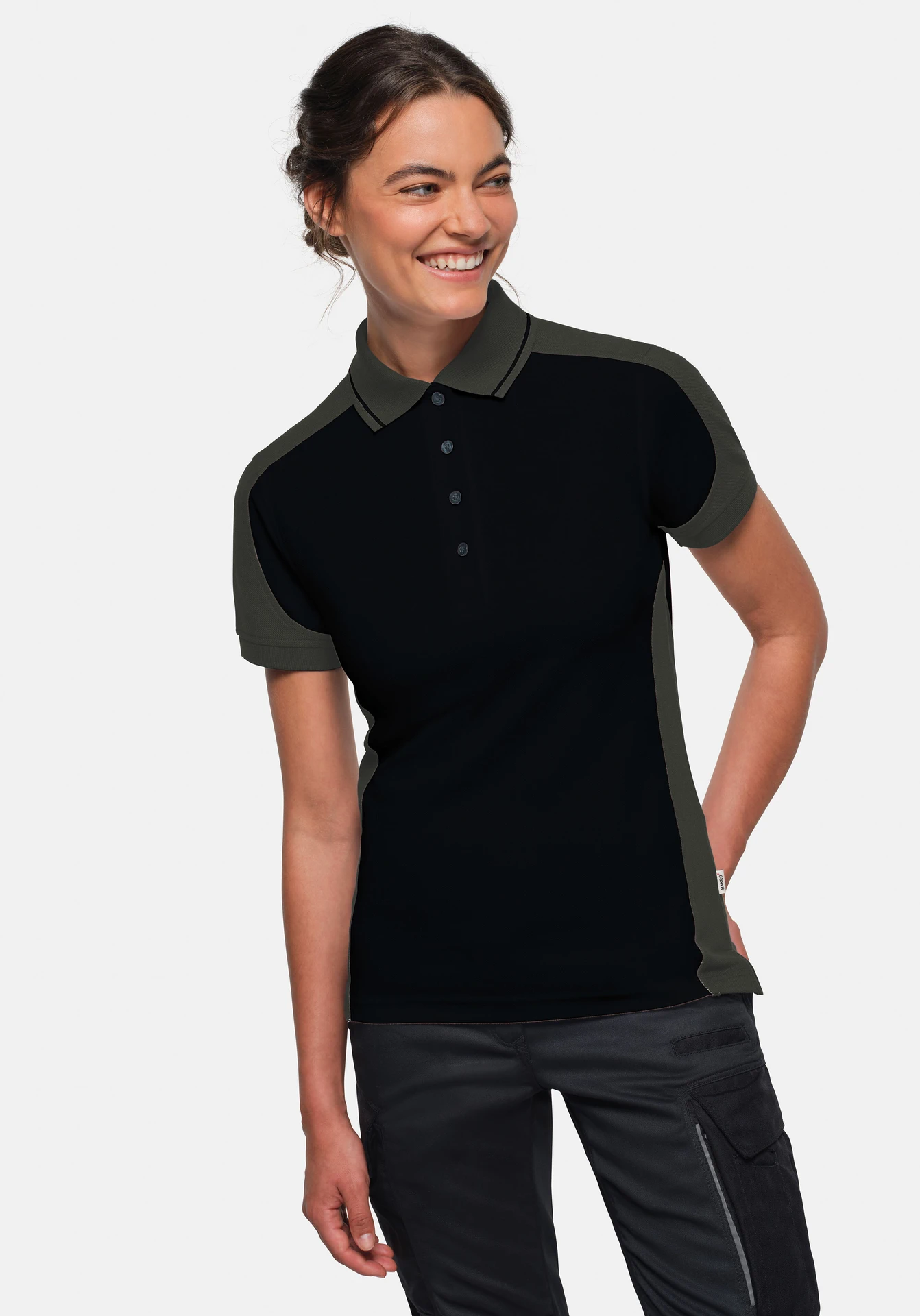 HAKRO Damen Poloshirt 339 Contrast MIKRALINAR® ECO