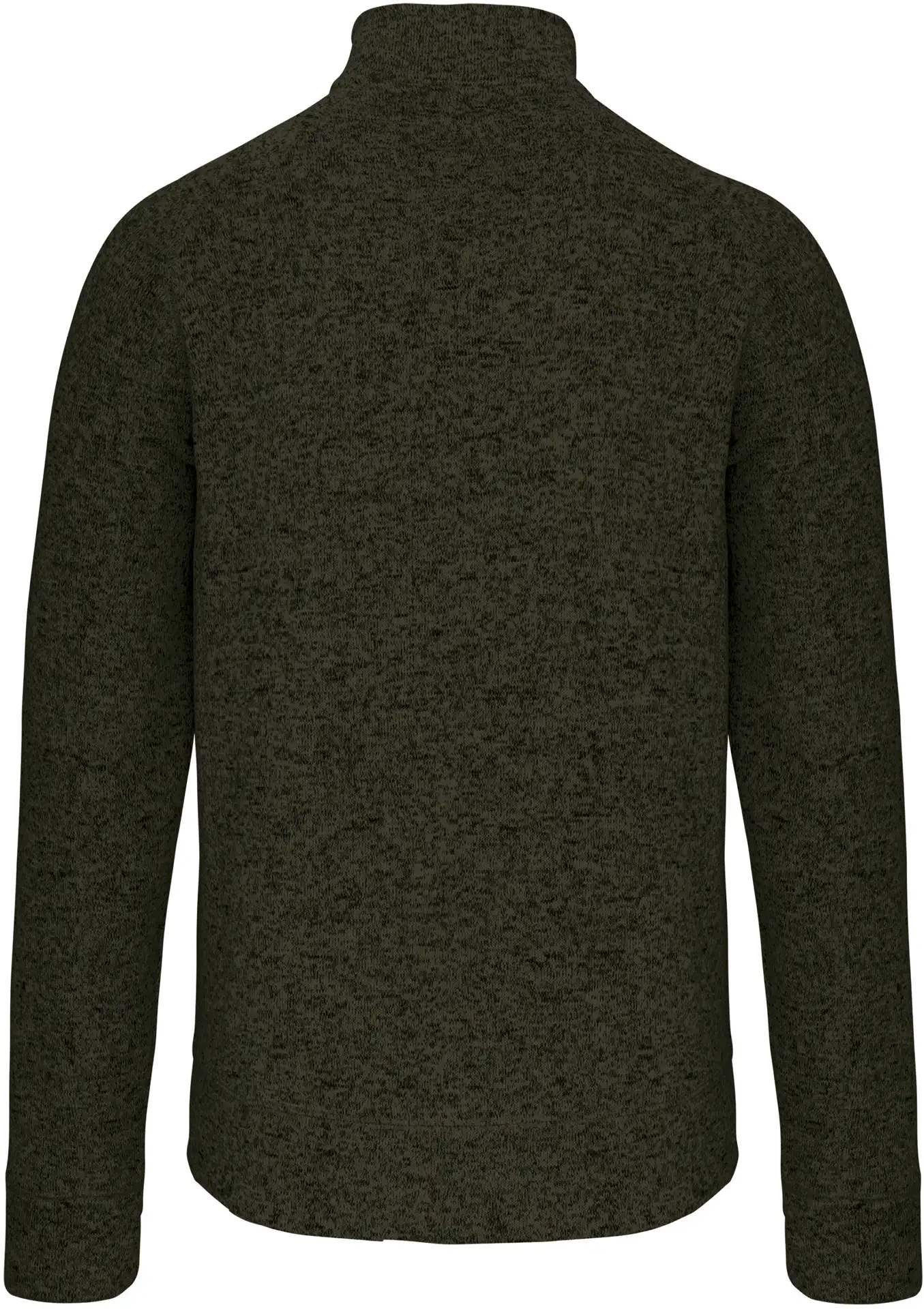 kariban-K9106-herren-melange-strickfleece-jacke-darkkhakimelange-back-6 Kariban Herren Melange Strickfleece Jacke