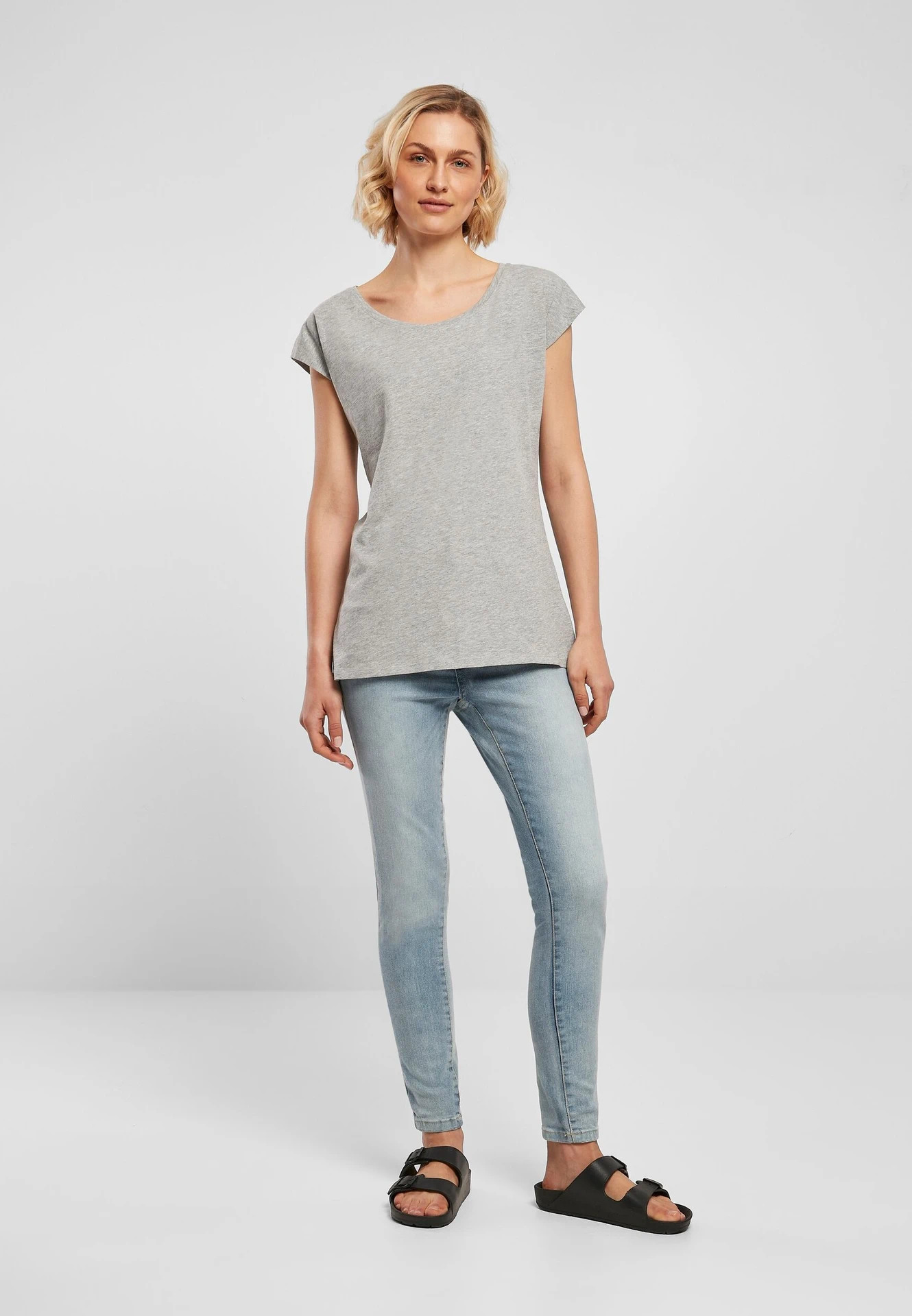 Build Your Brand Ladies Wide Neck Tee