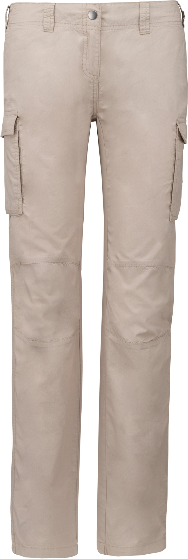 kariban-K746-damen-hose-beige-front-3 Kariban Leichte Damenhose mit mehreren Taschen