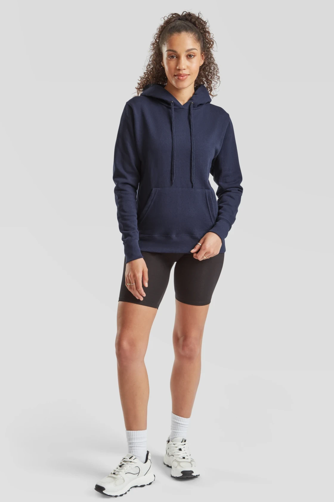 fruit-of-the-loom-62-038-0-ladies-classic-hooded-sweatshirt-navy-model-3 F.O.L. Ladies Classic Hooded Sweat