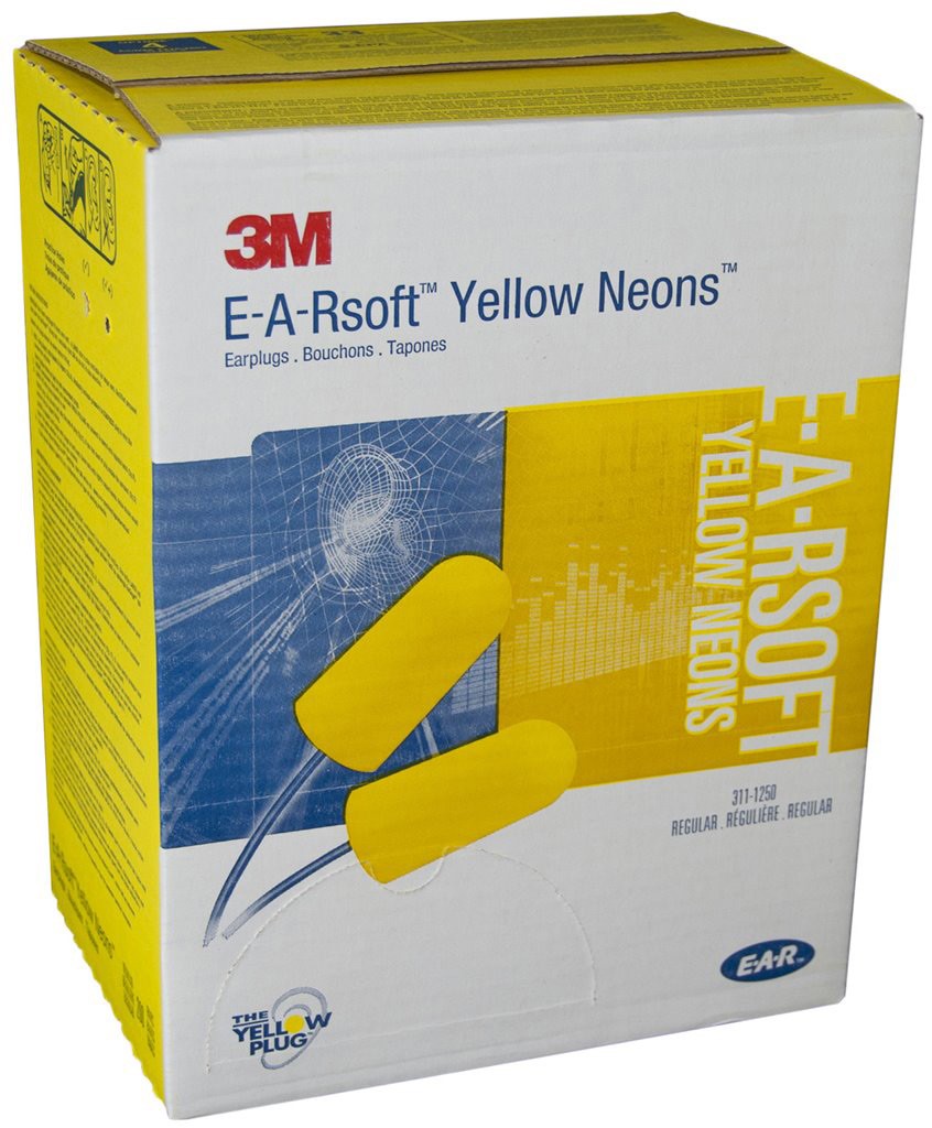 3M E-A-R Gehörschutzstöpsel Soft Yellow Neons mit Kordel 200 Paar
