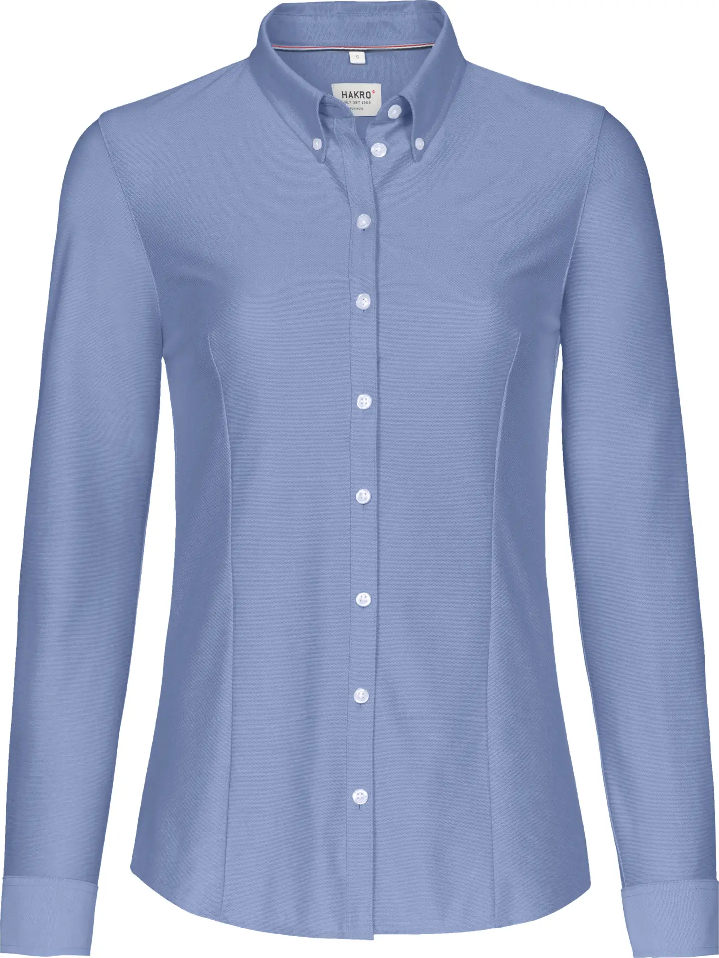 hakro-129-bluse-natural-stretch-ozeanblau-front-1 HAKRO Bluse 1/1 Arm 129 Natural Stretch