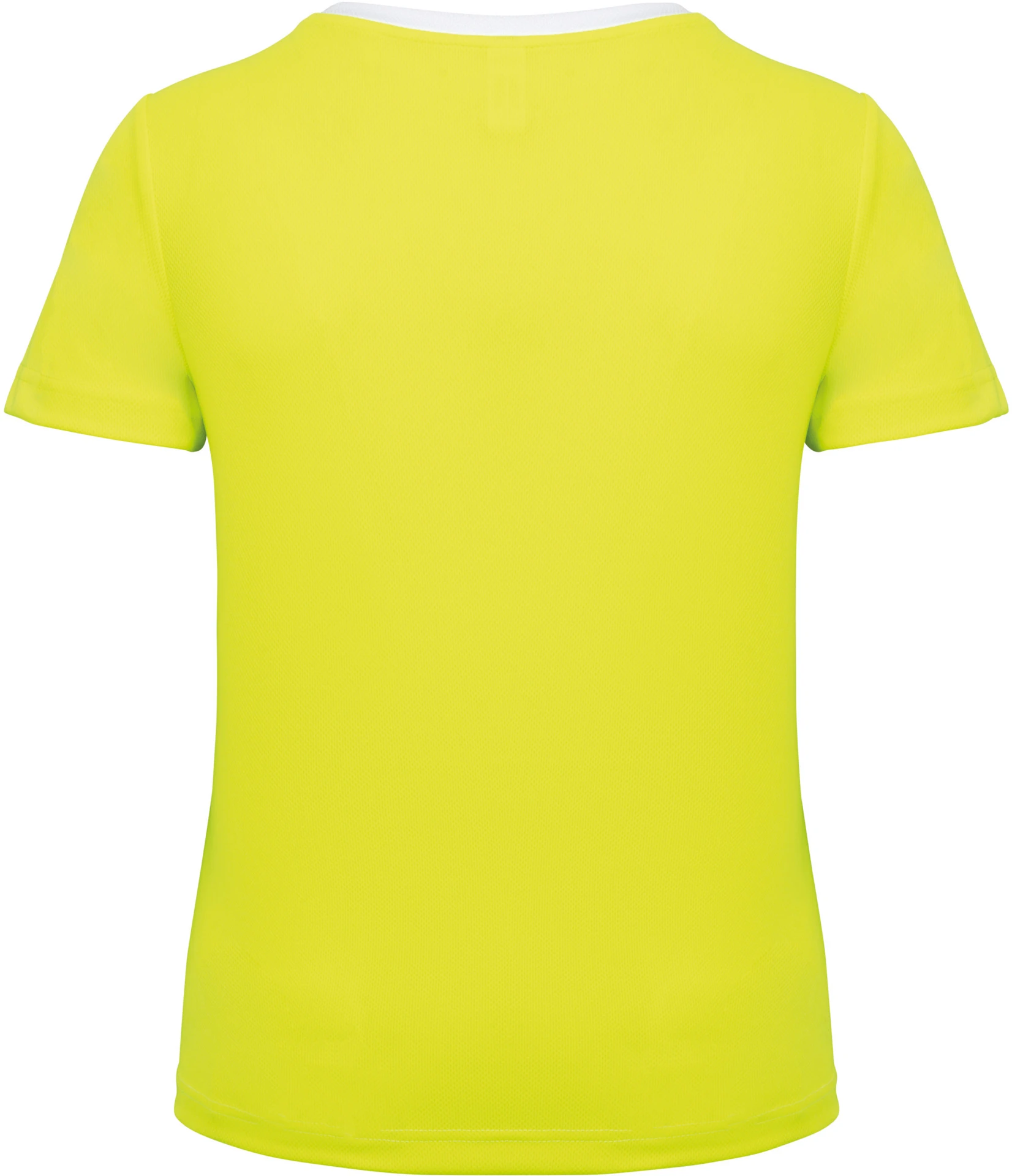 kariban-PA4015-damen-kontrast-sport-shirt-white-fluorescentyellow-back-6 Kariban Damen Kontrast Sport Shirt