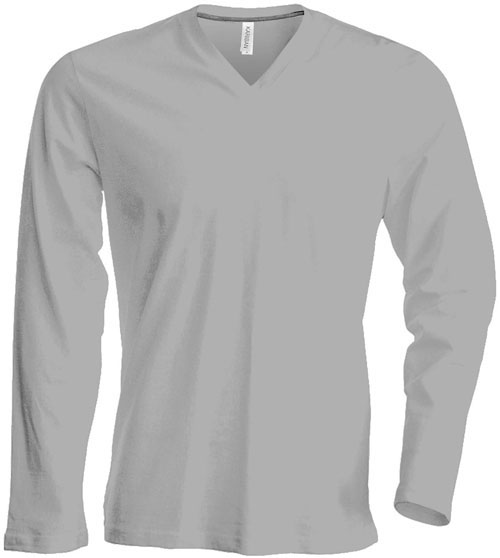Kariban Herren V-Neck T-Shirt langarm