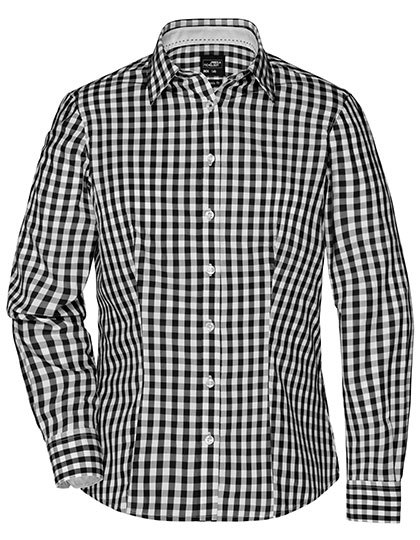 James & Nicholson Ladies Checked Blouse 