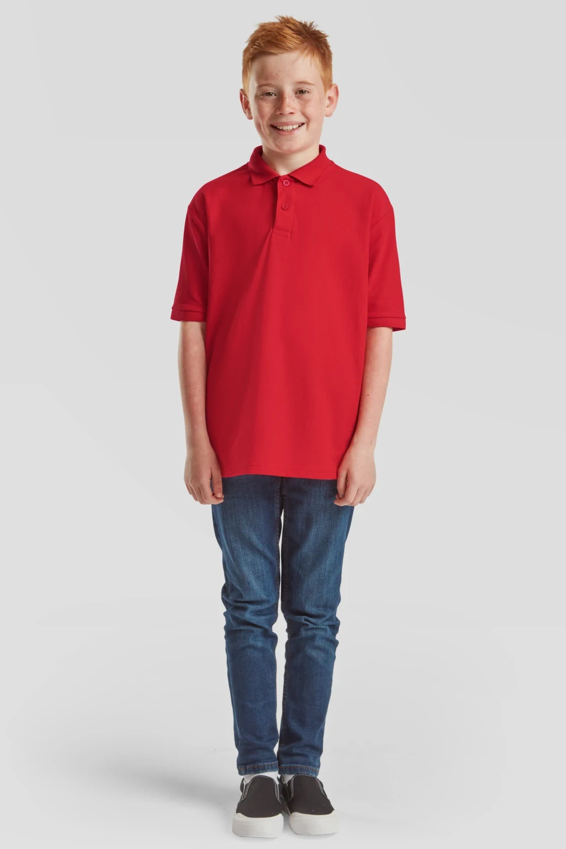 fruit-of-the-loom-63-417-0-kids-65-35-poloshirt-red-model-3 F.O.L. 65/35 Polo Kids