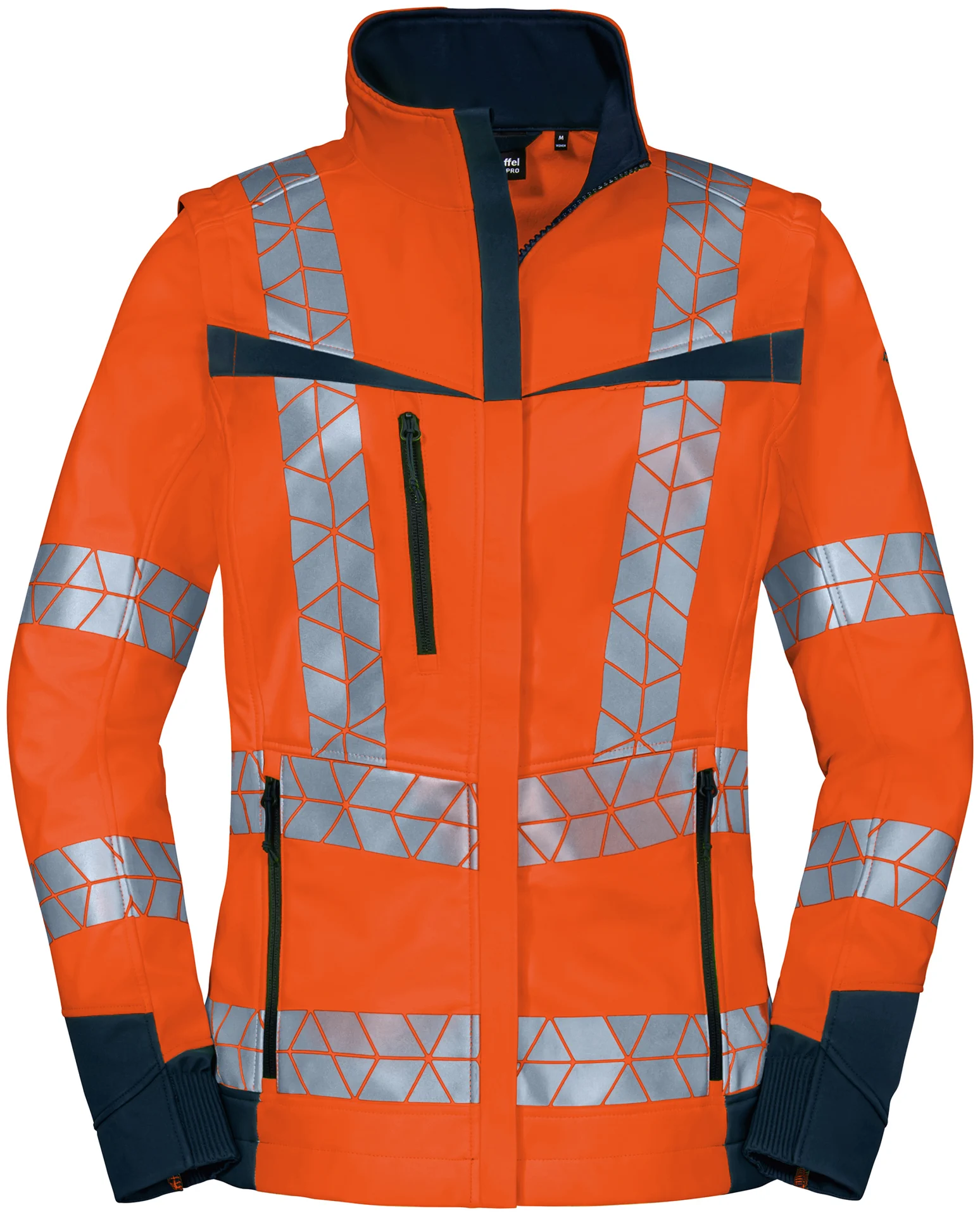 Schöffel PRO 7729 Damen LEUCHTKEGEL ZipOff Warnschutz Softshelljacke