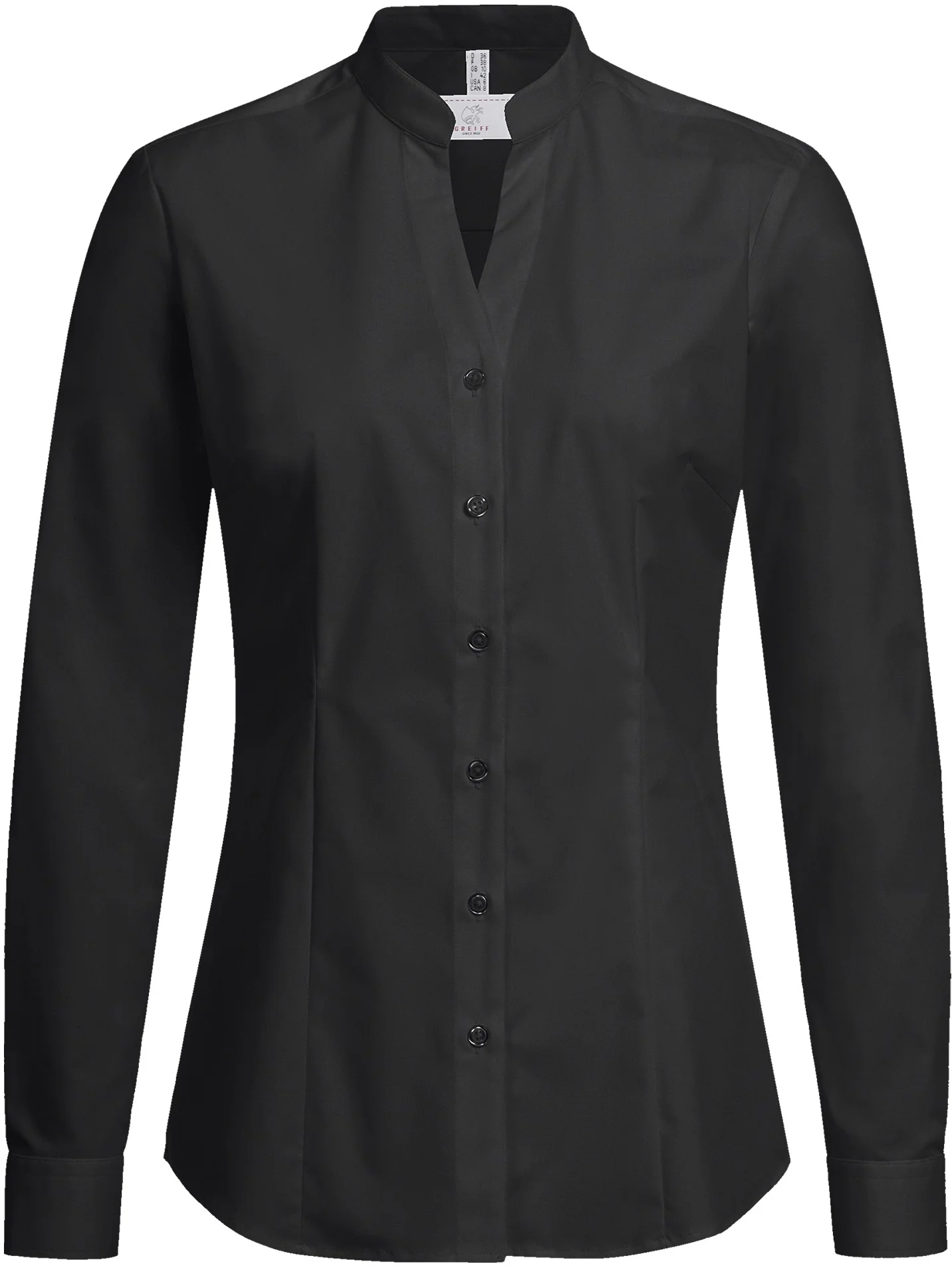 greiff-6572-d-stehkragenbluse-11-rf_1120_schwarz-front-2 GREIFF Damen Stehkragenbluse BASIC Regular Fit