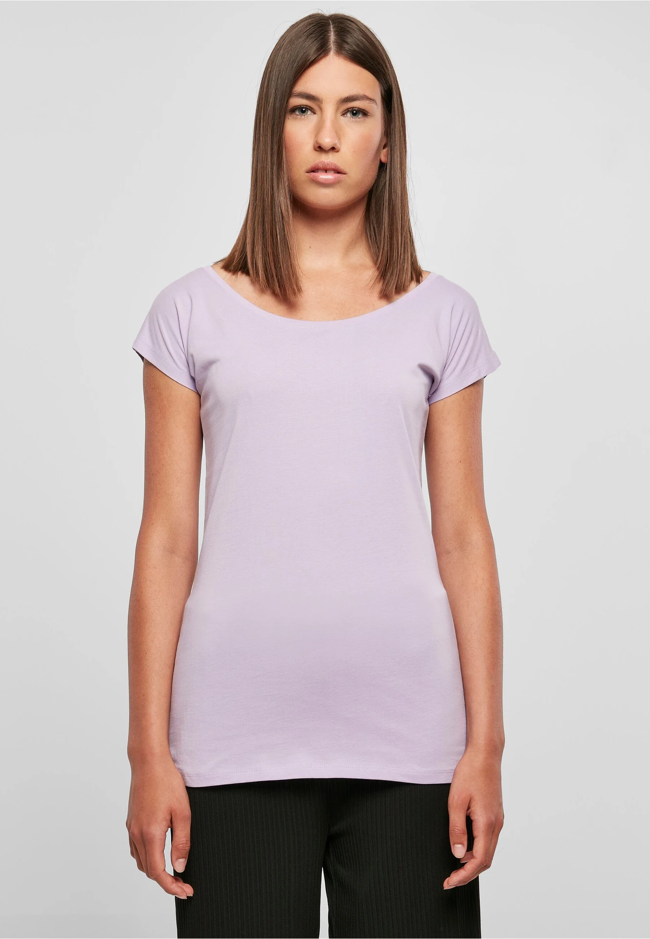 Build Your Brand Ladies Wide Neck Tee