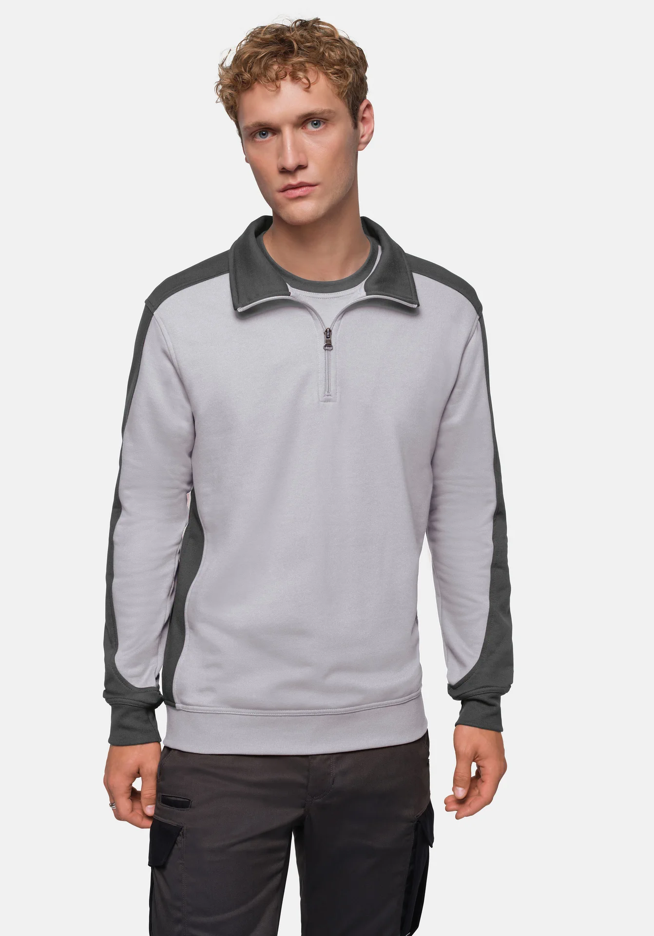 HAKRO Zip-Sweatshirt 476 Contrast Mikralinar®