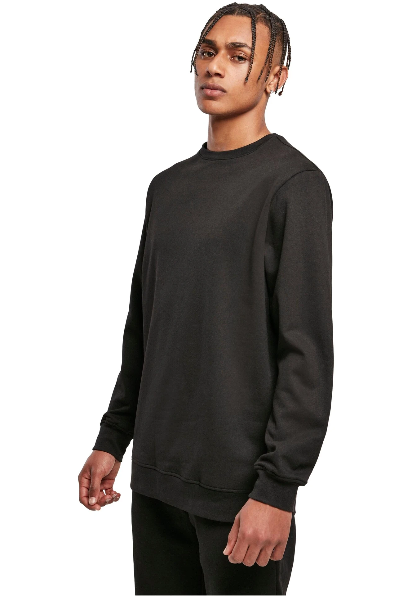 BYB-BB003-basic-crewneck-black-model-0 Build Your Brand Basic Crewneck