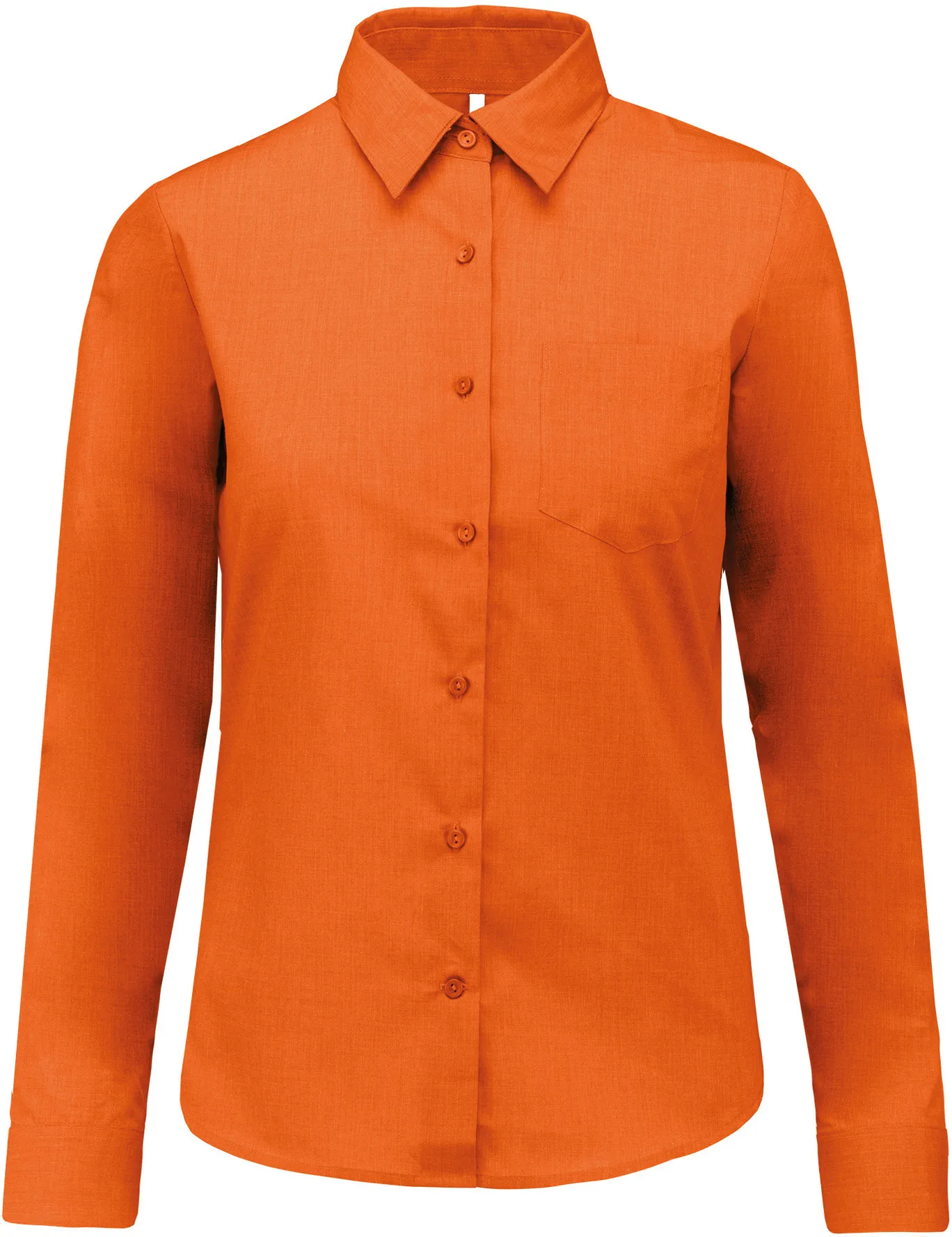 K549-popeline-bluse-jessica-langarm-orange-front-3 Kariban Popeline Bluse "Jessica" langarm