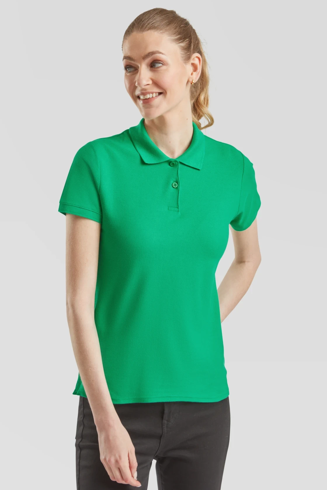 fruit-of-the-loom-63-030-0-ladies-premium-poloshirt-kellygreen-model-0 F.O.L. Lady-Fit Premium Polo
