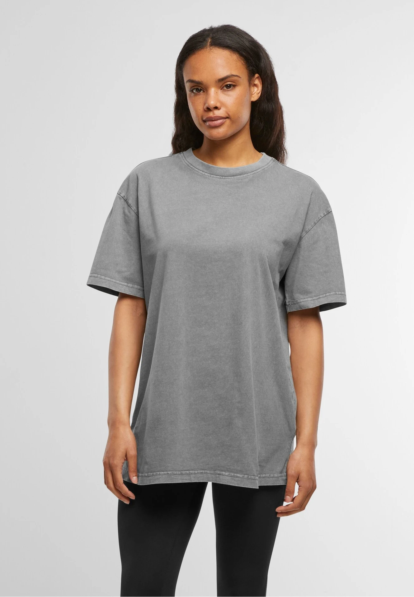 Build Your Brand Ladies Oversized Acid Wash Tee