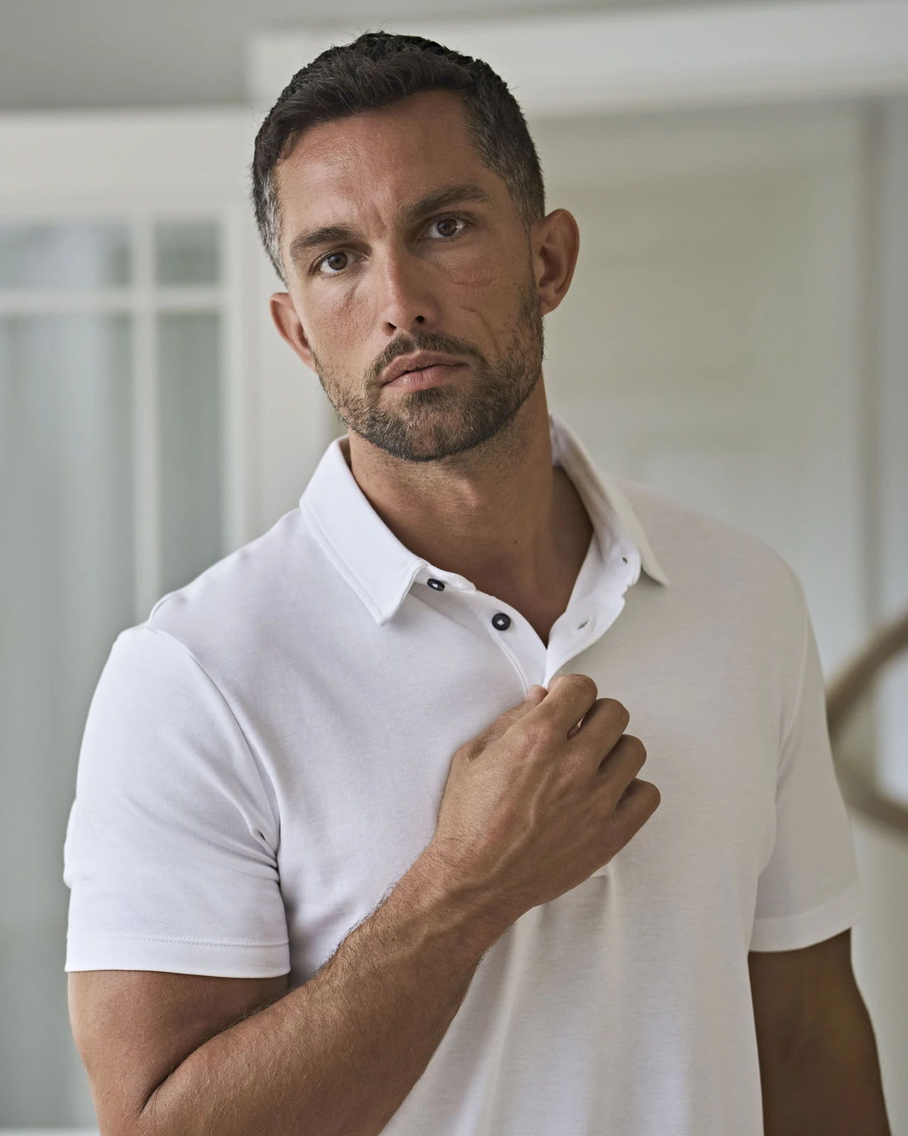 tee-jays-1440-mens-pima-cotton-poloshirt-white-model-1 Tee Jays Men's Pima Cotton Polo