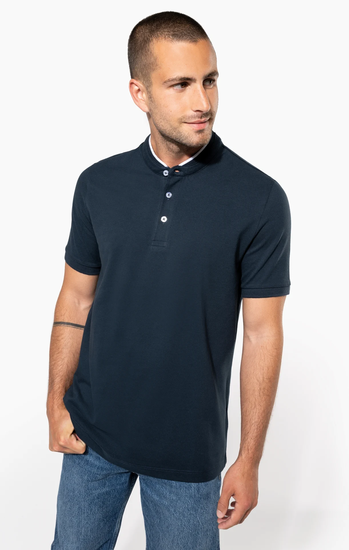 Kariban Herren Polo mit Maokragen