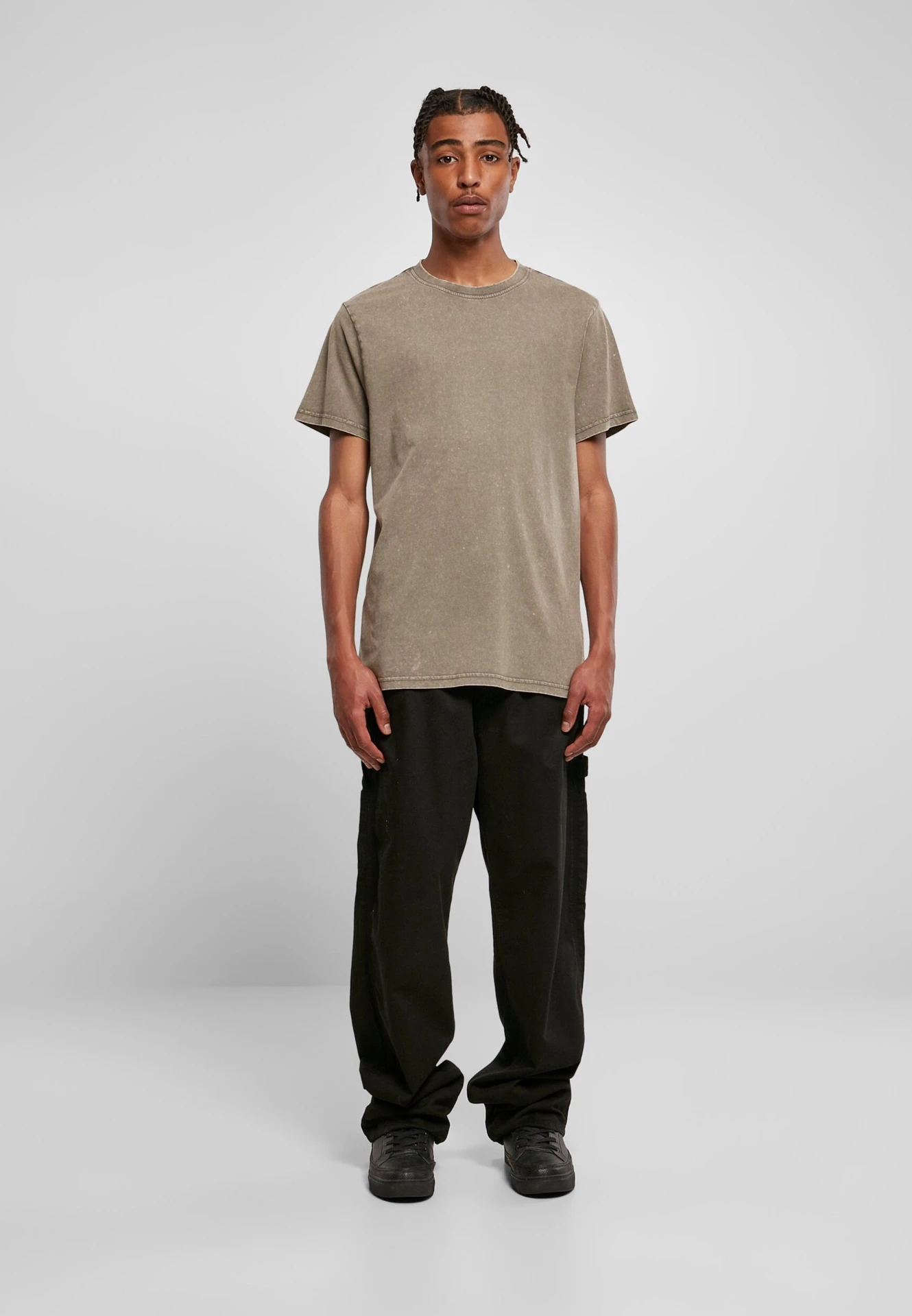 Build Your Brand Acid Washed Round Neck Tee