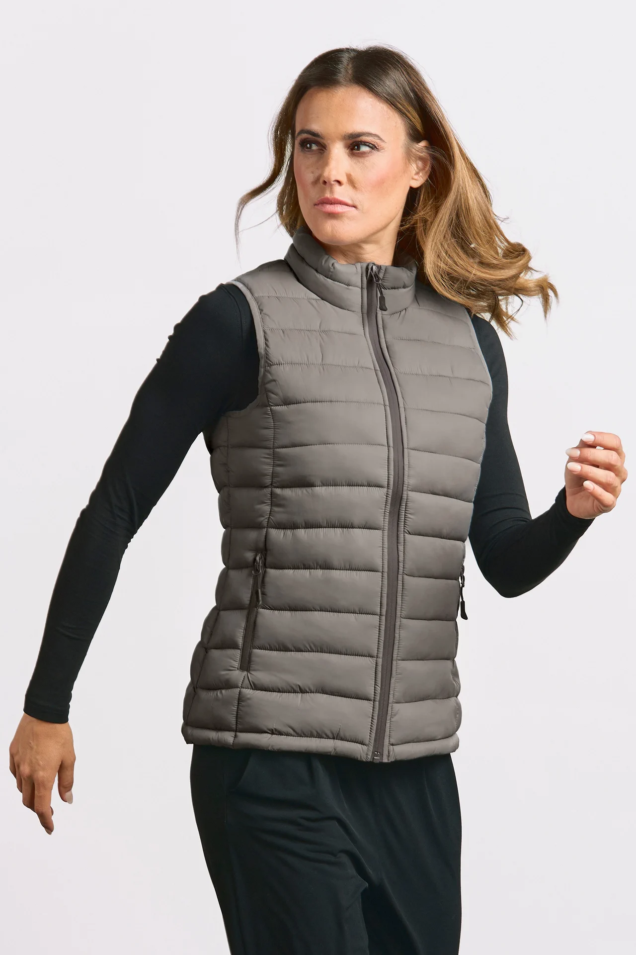 promodoro-7635-womens-padded-vest-steelgrey-model-0 Promodoro Women´s Padded Vest