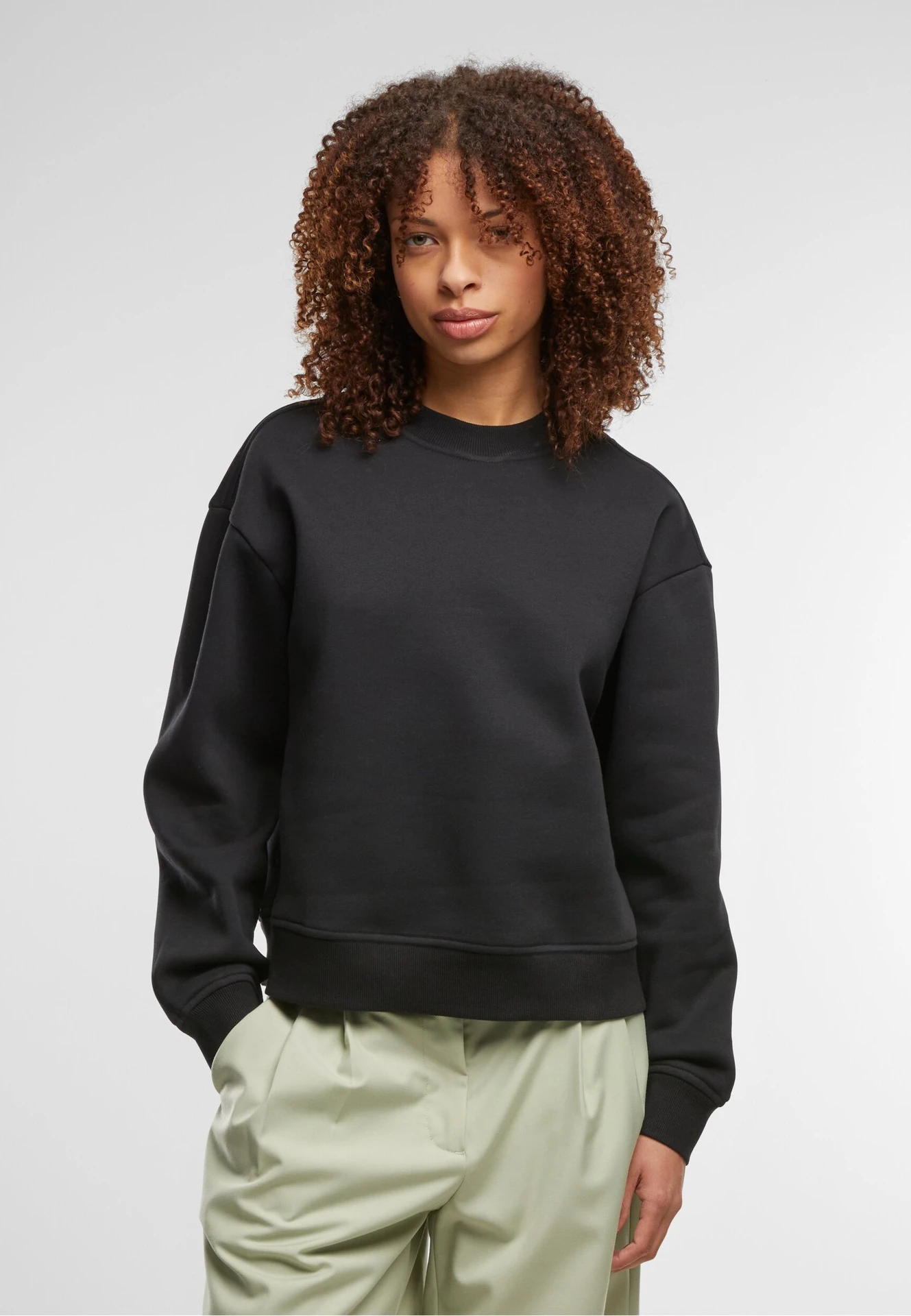 Build Your Brand Ladies Oversized Crewneck Sweatshirt
