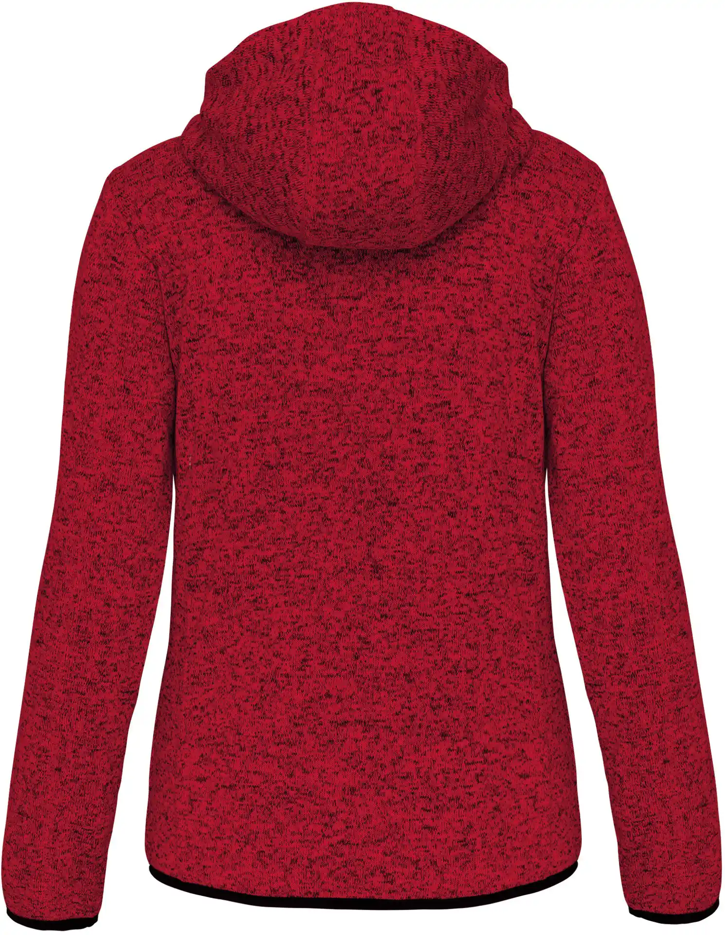 Kariban Damen Melange Kapuzen Strickfleece Jacke