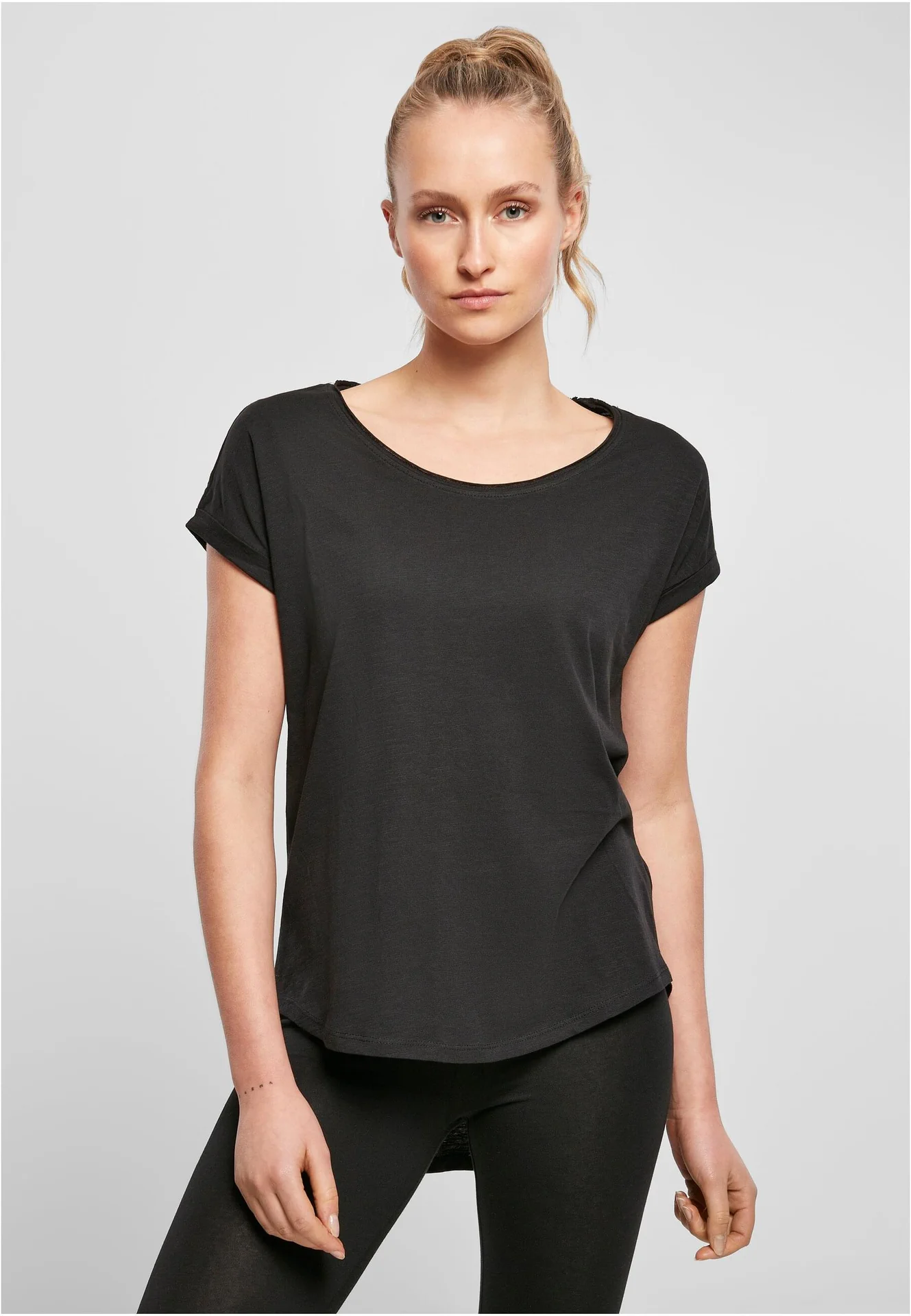Build Your Brand Ladies Long Slub Tee