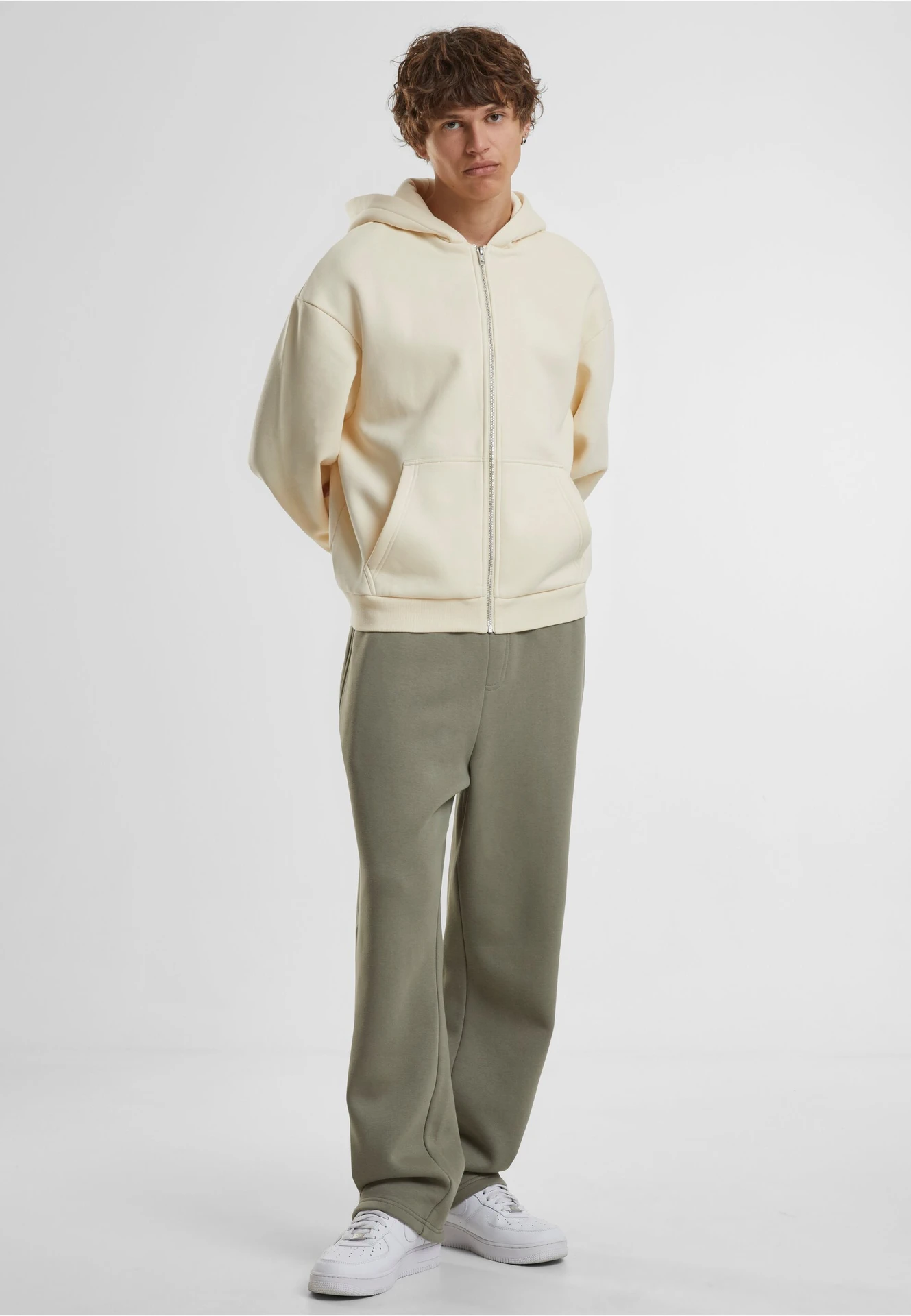 Build Your Brand Fluffy Zip Hoody