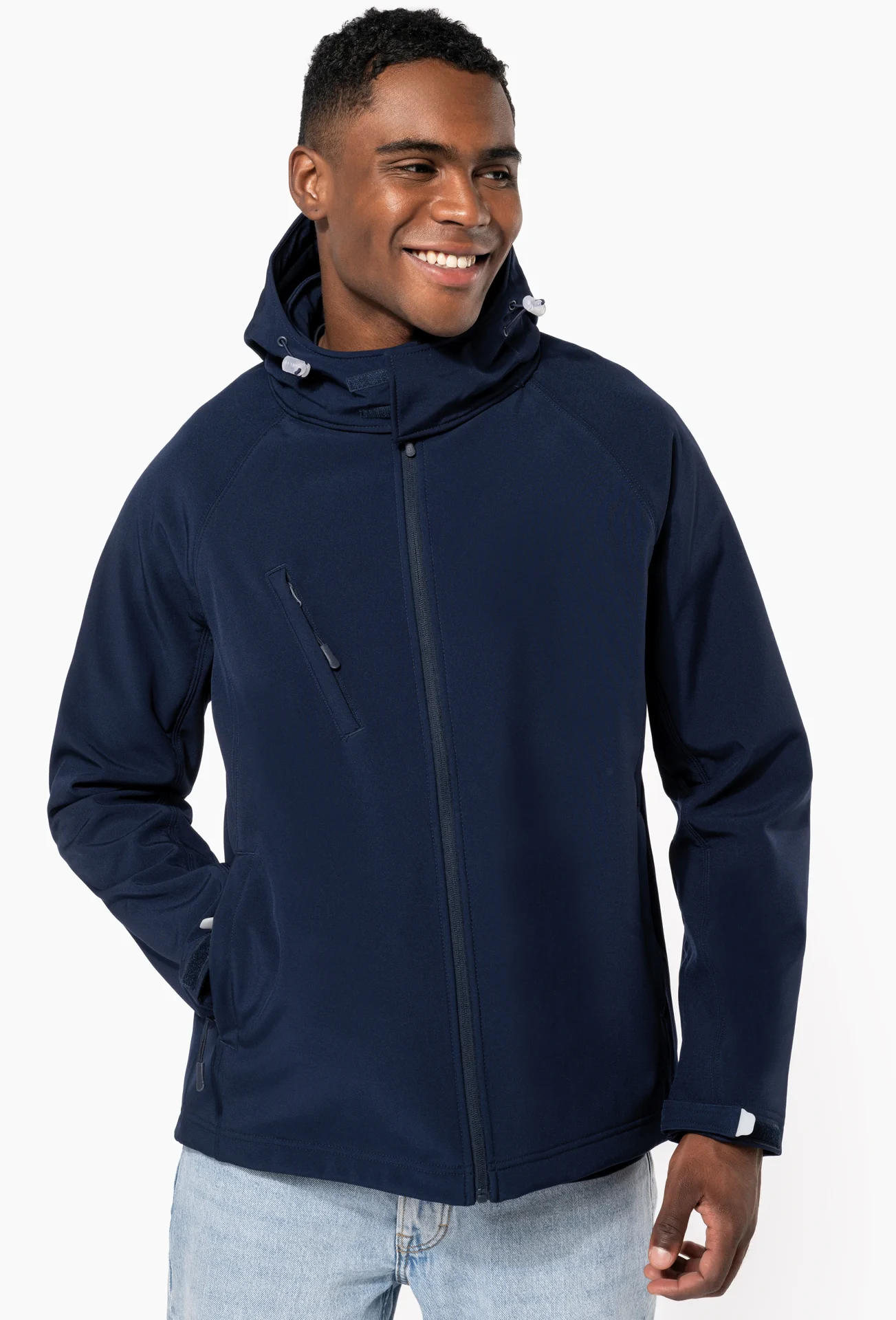 K413-herren-3-lagen-kapuzen-softshell-jacke-model-0 Kariban Herren 3-Lagen Kapuzen Softshell Jacke