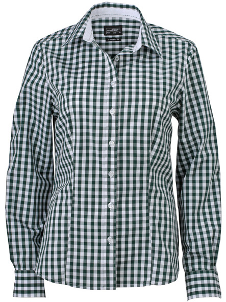 James & Nicholson Ladies Checked Blouse James & Nicholson Ladies Checked Blouse