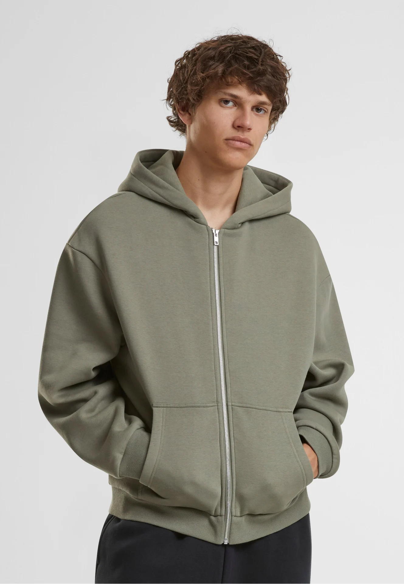 Build Your Brand Fluffy Zip Hoody